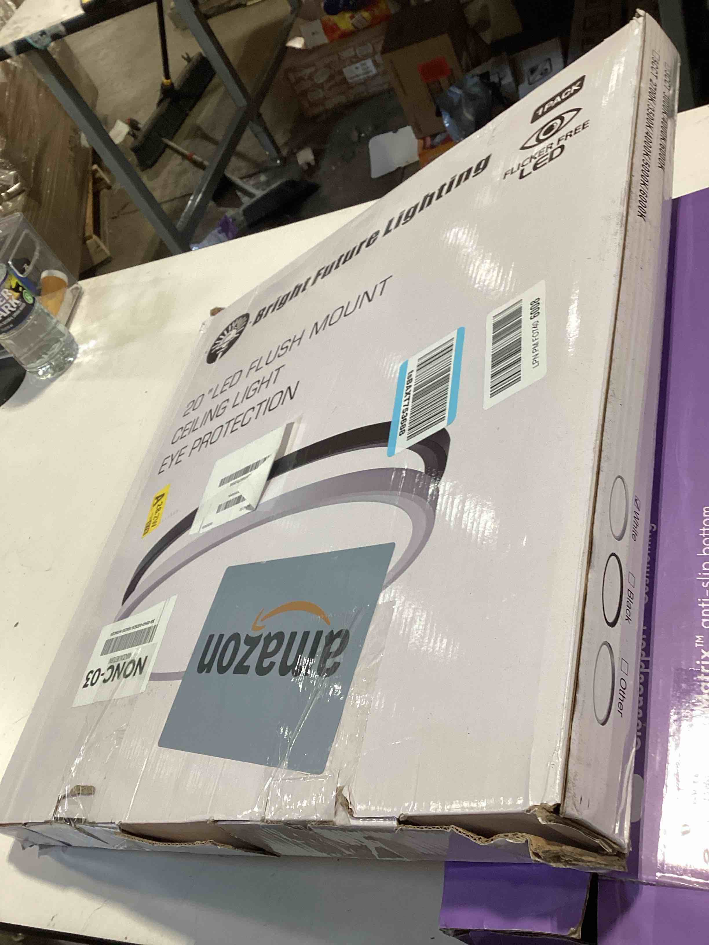Condition photo showing Good Condition for 1pack 20 inch large led flush mount ceiling light, 40w,4350lm, 3000k/4000k/6000k cct selectable,white round flat panel light low profile ceiling light fitures for hallway, kitchen, bedroom, office 20inch-1pack white