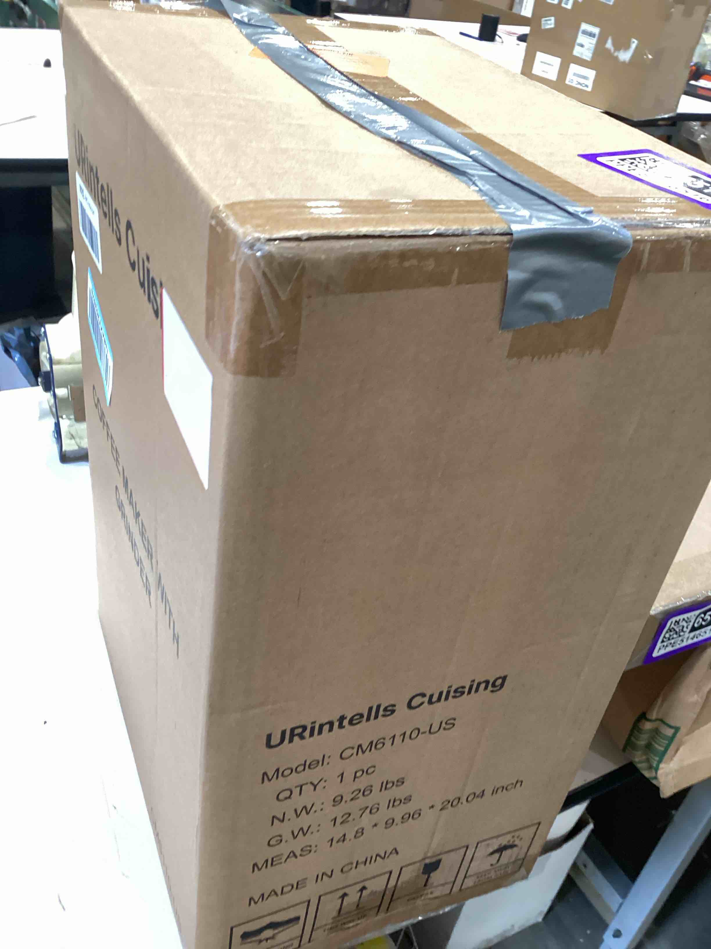 Condition photo showing Good Condition for coffee maker with grinder, 22oz drip coffee maker with 5 cup glass carafe and removable filter, programmable hot and cold bean to cup coffee machine with timer, auto shut off