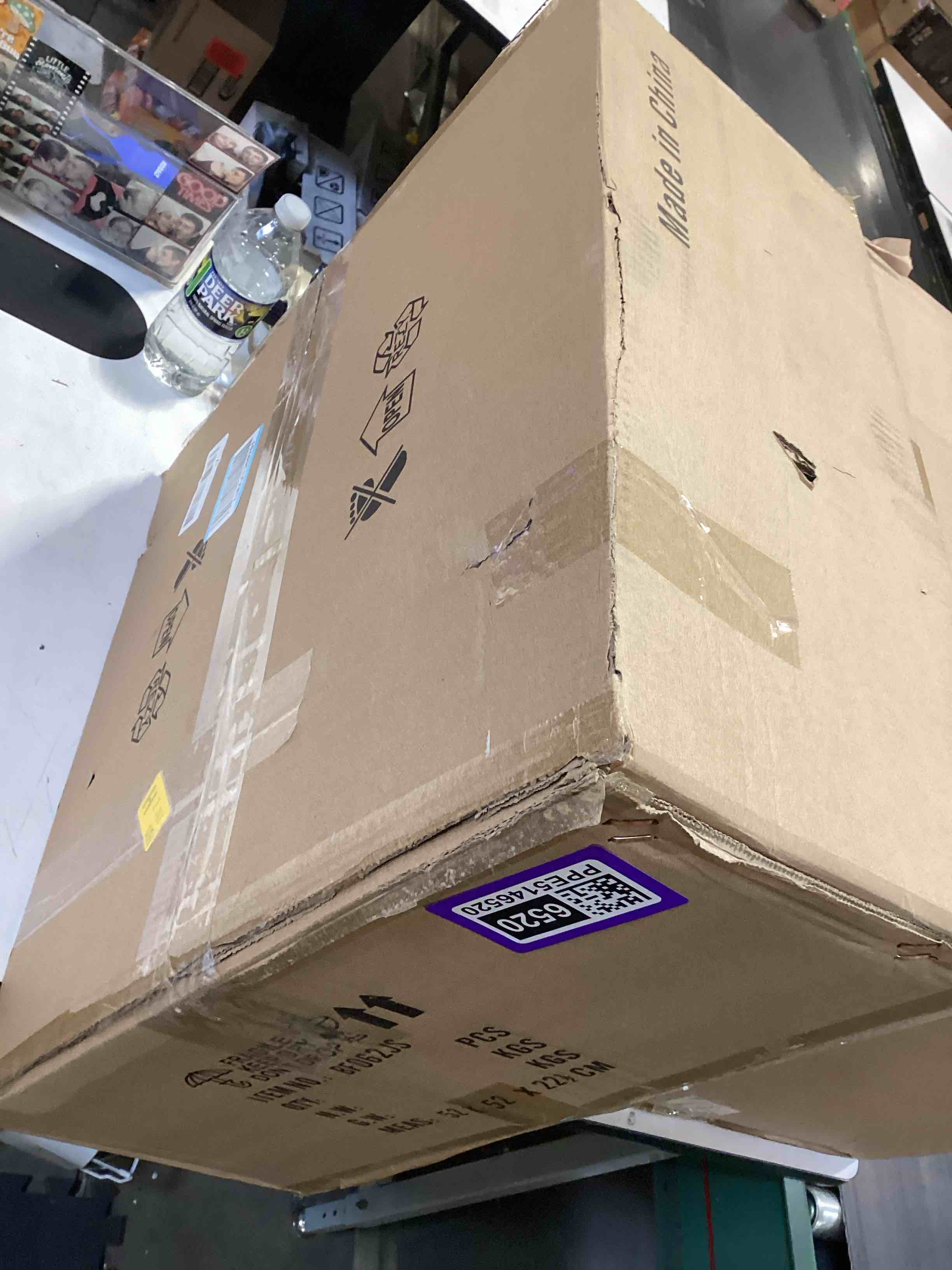 Condition photo showing Good Condition for 19.6'' gold drum chandelier 5-light modern white fabric chandeliers for dining room adjustable farmhouse pendant light fixture for kitchen island living room bedroom 19.6 in gold