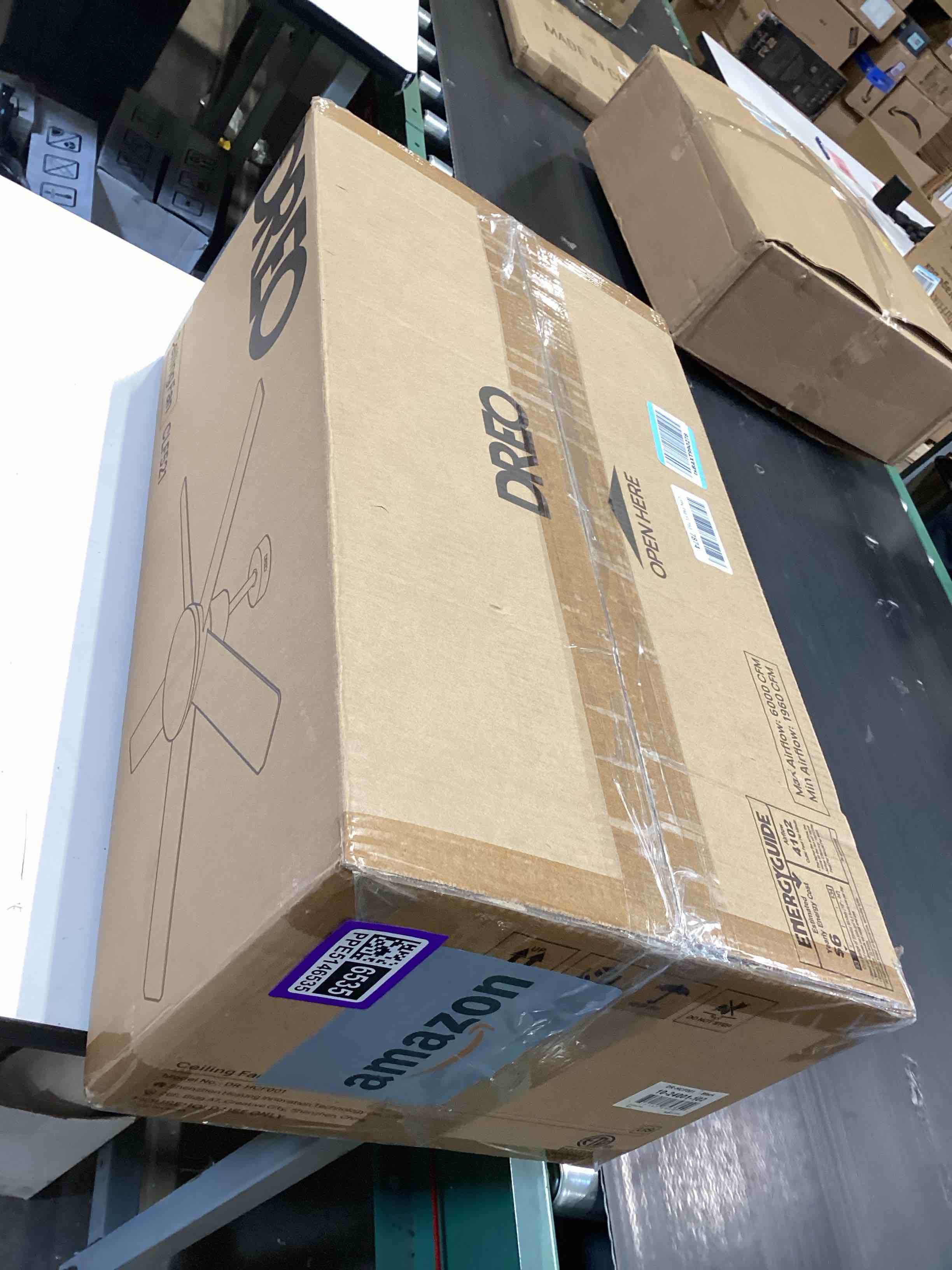 Condition photo showing Good Condition for dreo ceiling fans with lights, 52 inch, 6 speeds, 5 color tones dimmable led, quiet reversible dc motor, remote, 8h timer, black ceiling fan for bedroom, living room, easy to install standard black