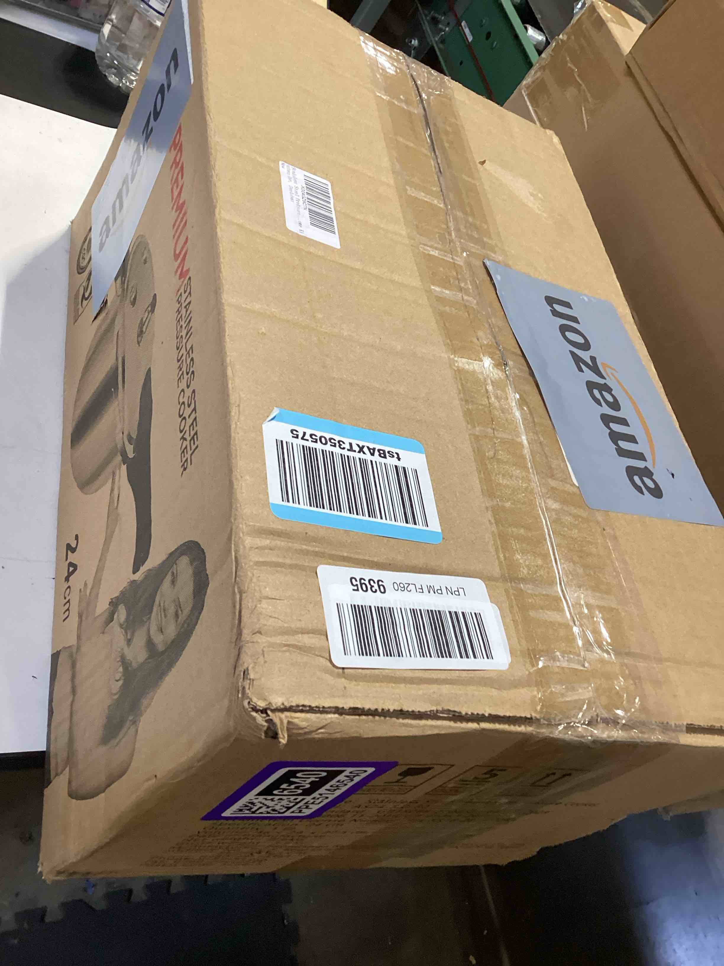 Condition photo showing Good Condition for stainless steel pressure cooker 6.34 quart, heavy-duty, food-grade, all stovetop & induction compatible with multi-safety lock system for gas electric ceramic, commercial home kitchen use, deeluban 6.3 quarts