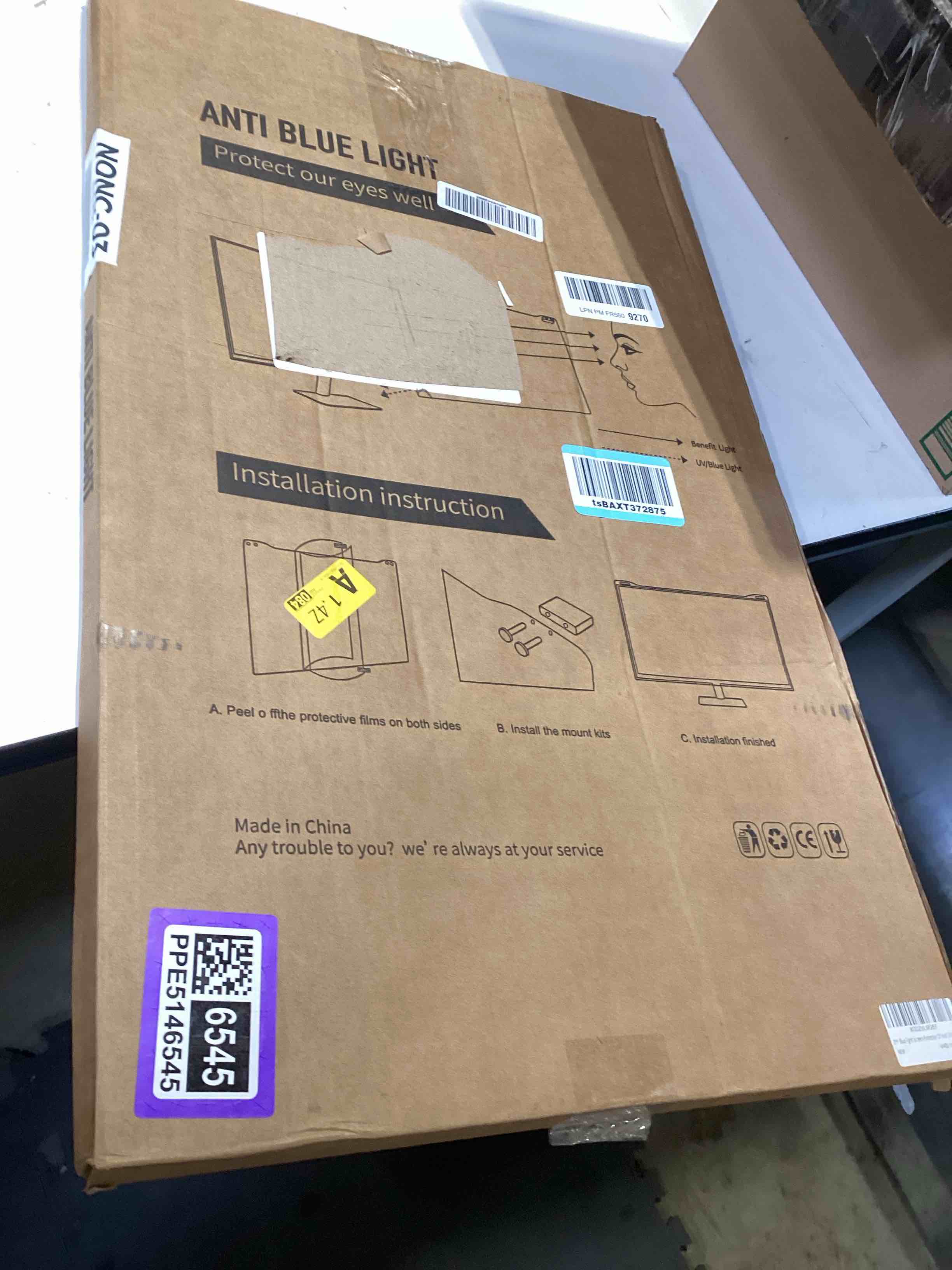 Condition photo showing Good Condition for zyy 2 pack diagonal 27 inch computer screen blue light blocker for (w 24 1/8 x h 14) monitor, desktop pc uv blocking filter for eye strain, hanging anti blue light screen protector 27 inch 2 pack: 27" diagonal