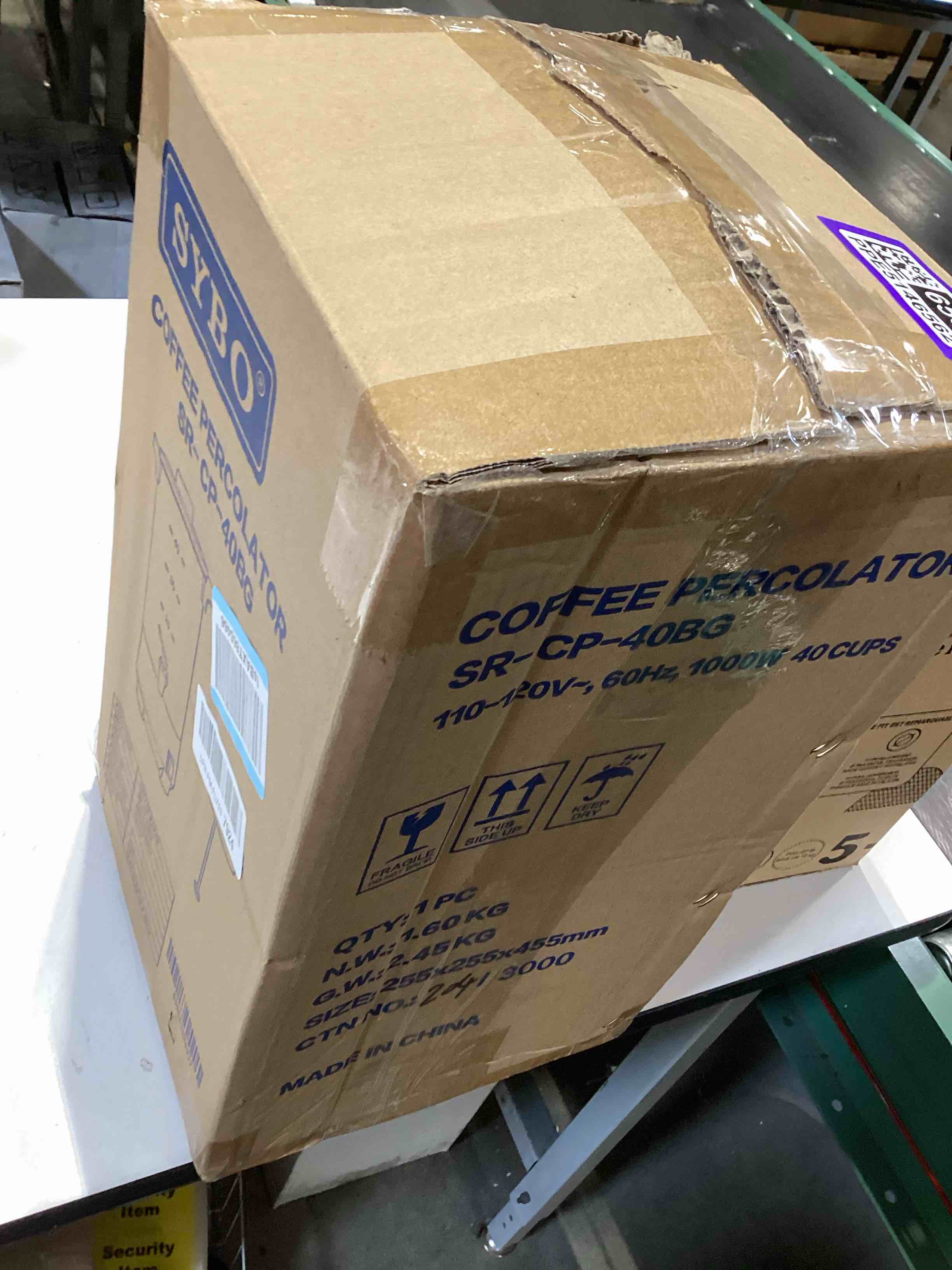 Condition photo showing Good Condition for sybo 45cup coffee urn, commercial grade stainless steel percolate coffee maker, removable filter, easy to clean, hot water urn for catering, hot beverage dispenser with cool-touch handles, 6l, grey 45cup grey