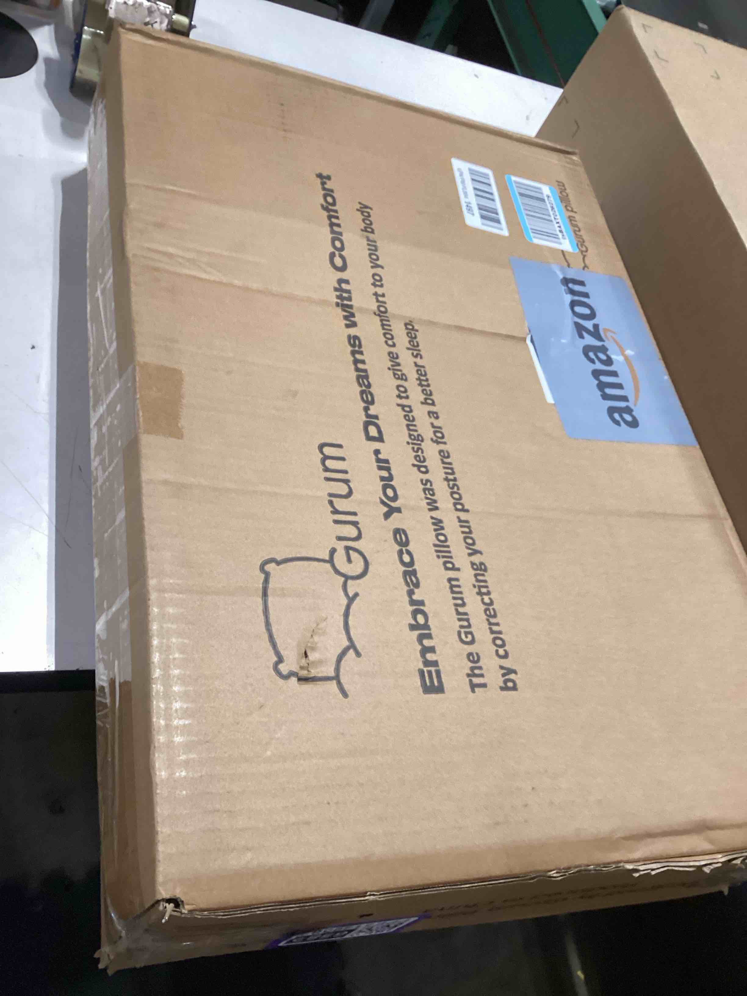 Condition photo showing Good Condition for gurum premium latex pillow, 100% latex, organic cotton, ergonomic design, bed pillows, neck support, relieves pressure, neck and shoulder pain