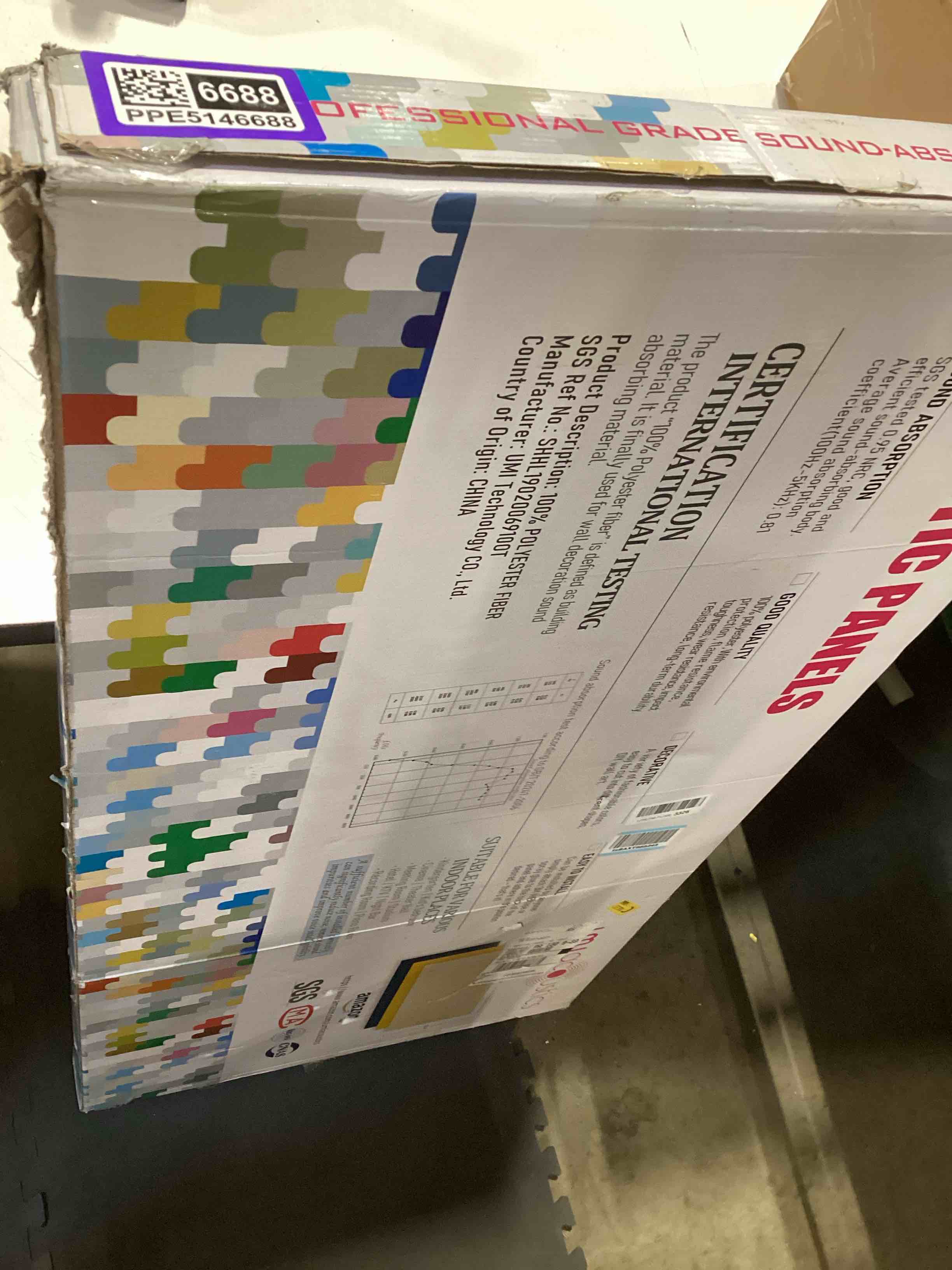 Condition photo showing Good Condition for umiacoustics 6 pcs 47.2 x 23.6 inches acoustic panel, decorative sound absorbing wall panel for office,home theater,studio,mid-gray 47.2" x 23.6" mid-gray