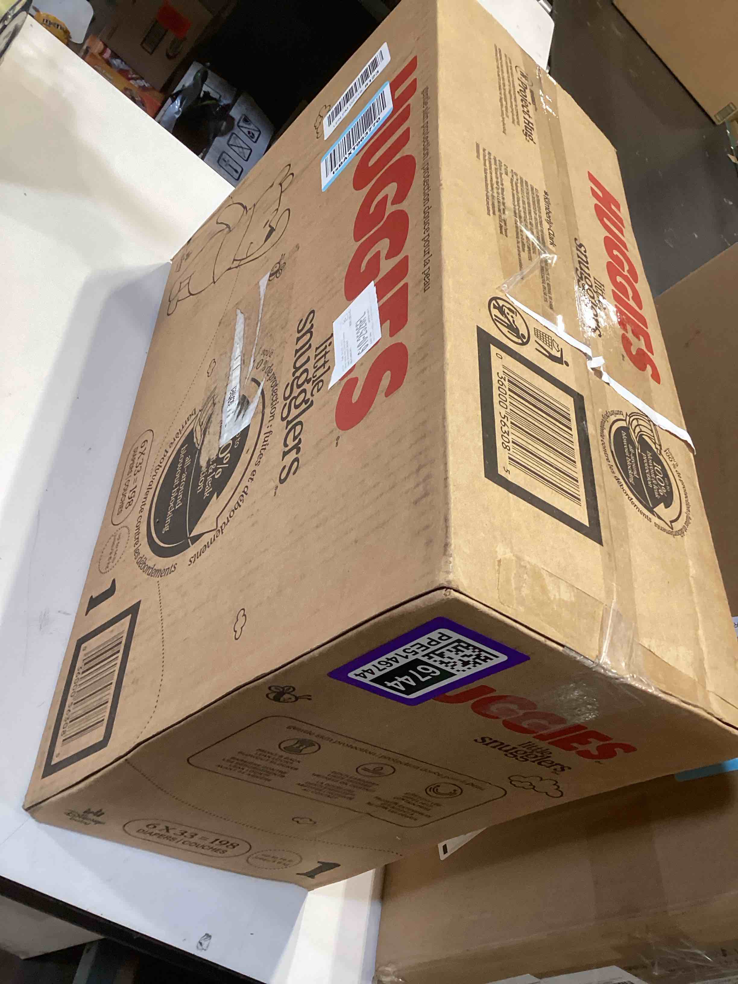 Condition photo showing Good Condition for huggies size 1 diapers, little snugglers diapers, size 1 (8-14 lbs), 198 count (6 packs of 33), packaging may vary size 1 198