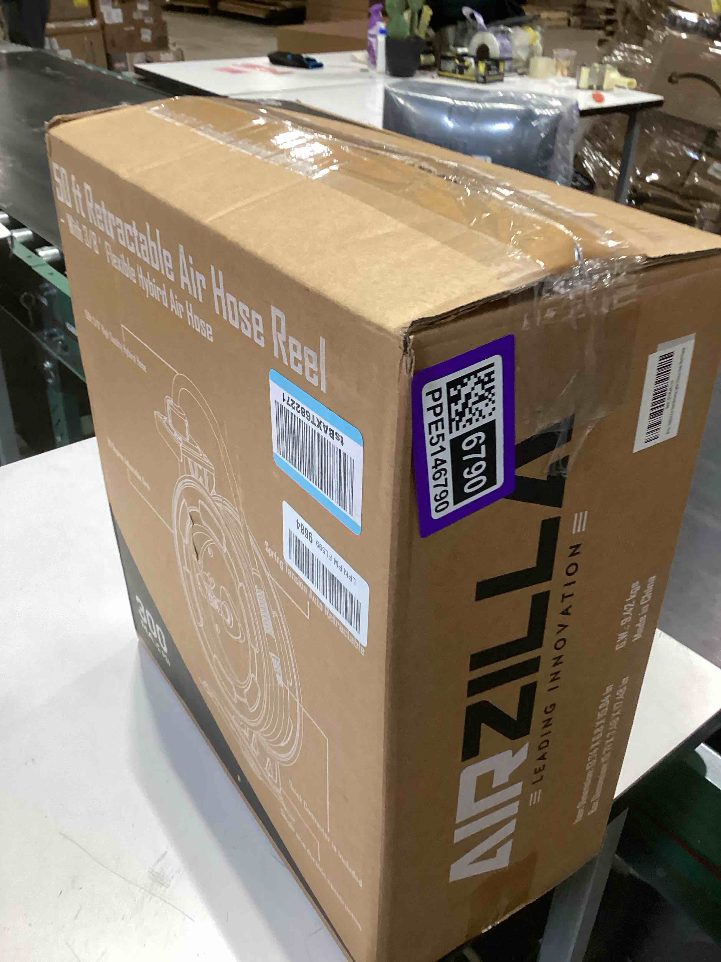 Condition photo showing Good Condition for airzilla steel retractable air hose reel 3/8" inch x 50' feet hybrid polymer hose, heavy duty air hose reel included auto rewind reel | quick air coupler | heavy duty steel frame stainless steel