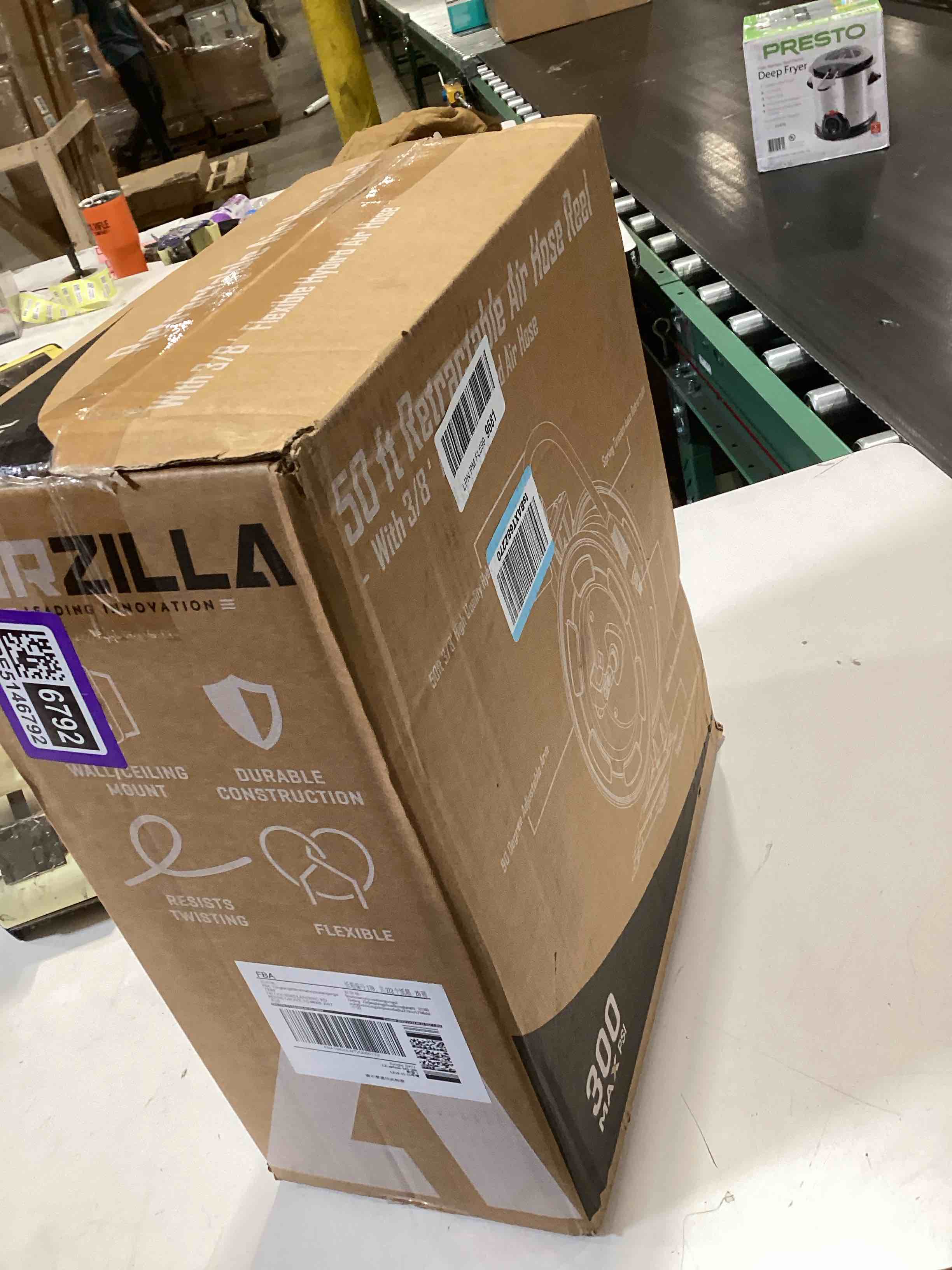 Condition photo showing Good Condition for airzilla steel retractable air hose reel 3/8" inch x 50' feet hybrid polymer hose, heavy duty air hose reel included auto rewind reel | quick air coupler | heavy duty steel frame stainless steel