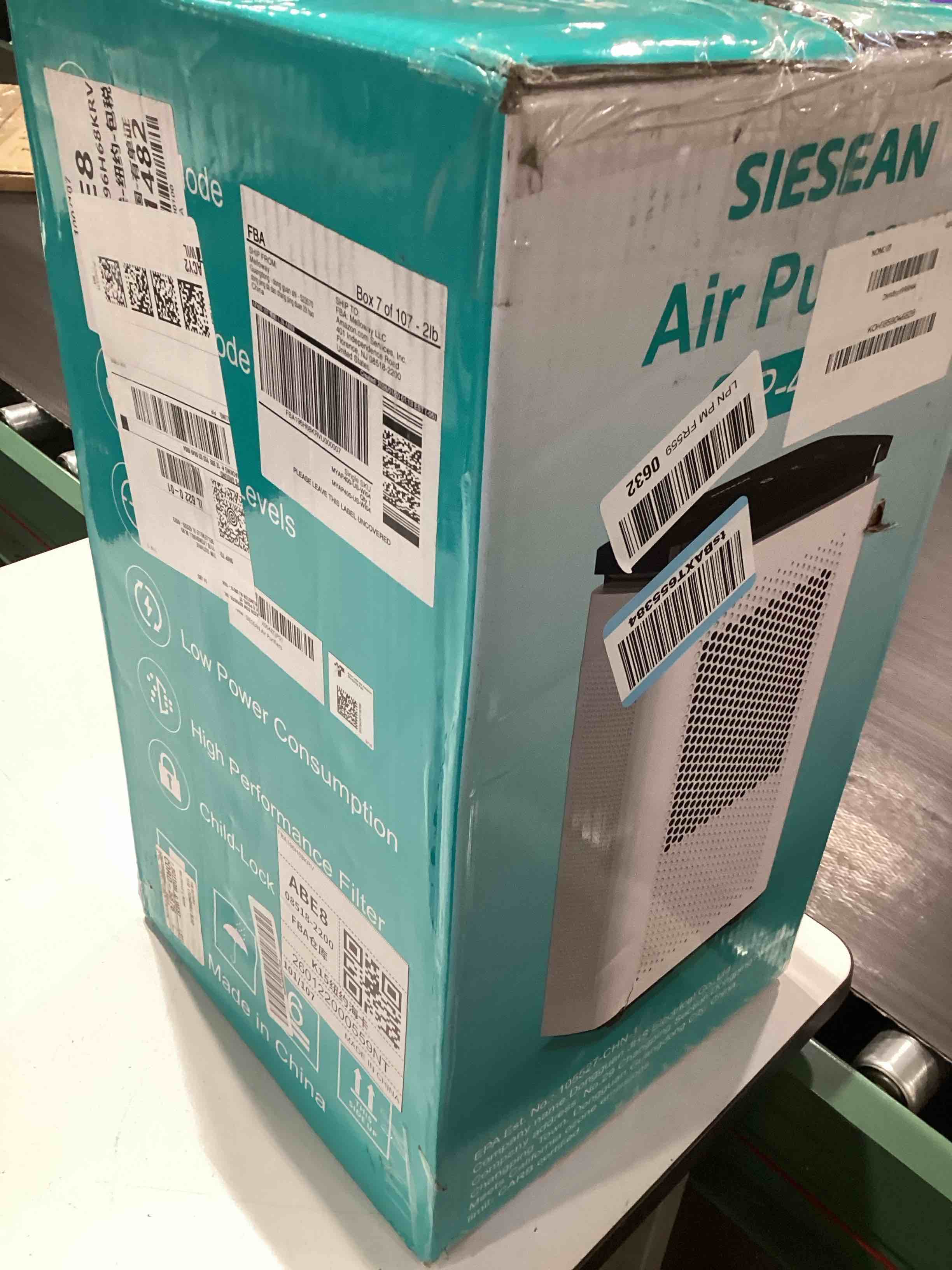 Condition photo showing As Is for air purifiers for home large rooms up to 3500 ft², h13 true hepa 0.1 micron 99.97% filtration with carbon filter, 235 cfm cadr, removes allergens, pet odor, smoke, vocs, 30db sleep mode, pm2.5 display
