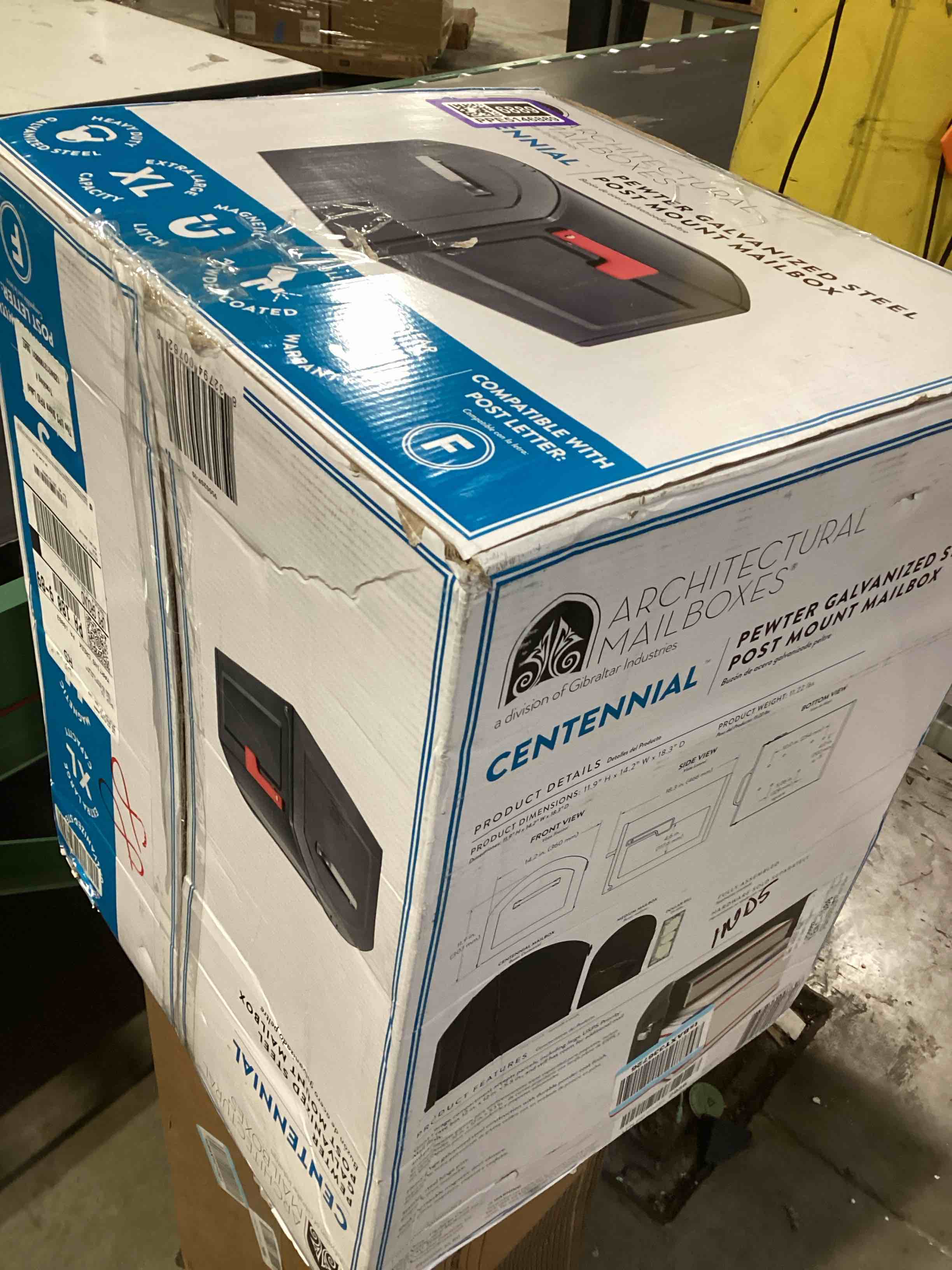 Condition photo showing Good Condition for architectural mailboxes 950020p-10 centennial post mount mailbox, extra large, pewter