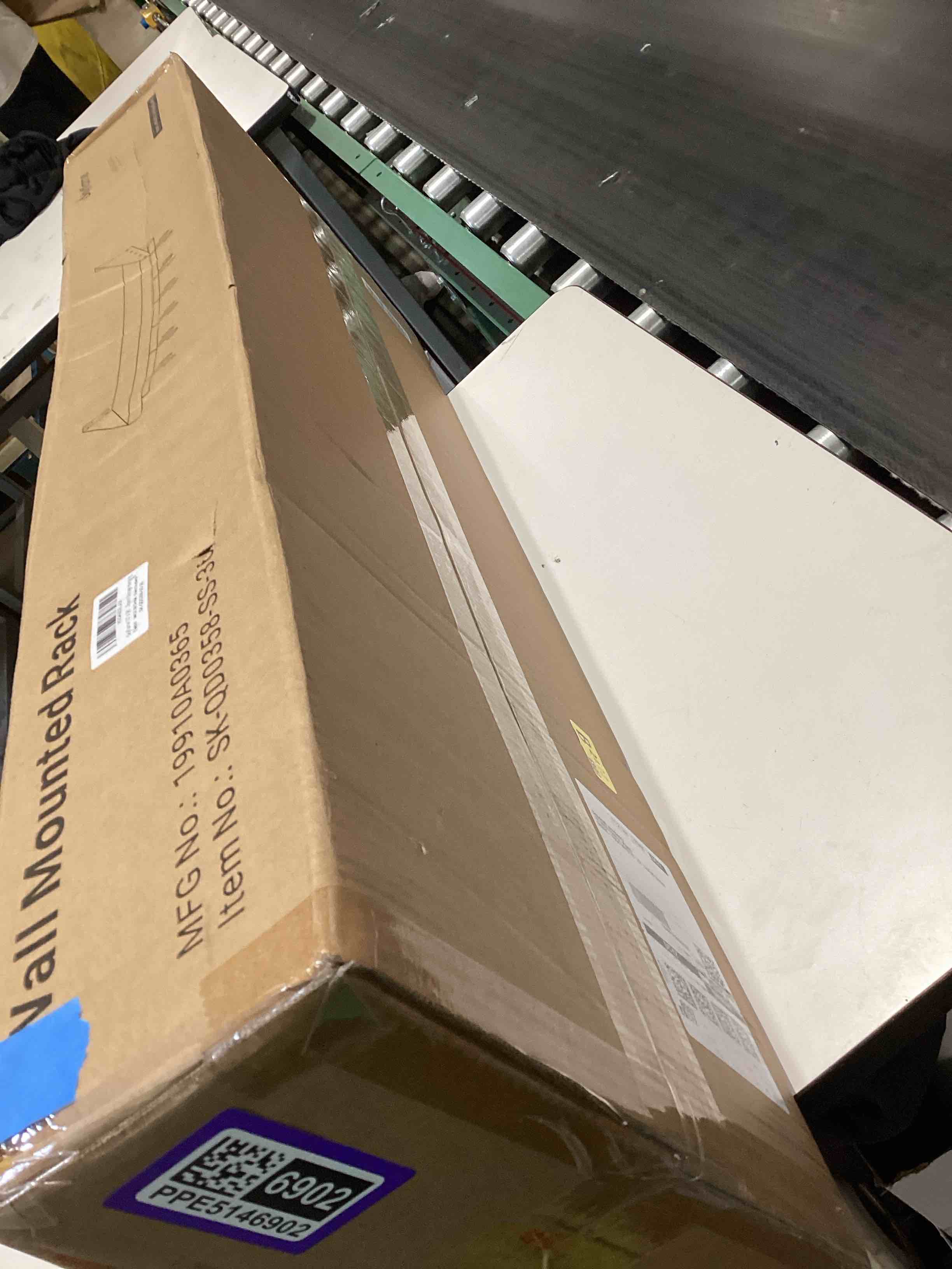 Condition photo showing Good Condition for skyflame 12" x 36" wall shelf with 6 hanging hooks for storage, stainless steel commercial shelving with side guards for bar, utility room, kitchen, garage