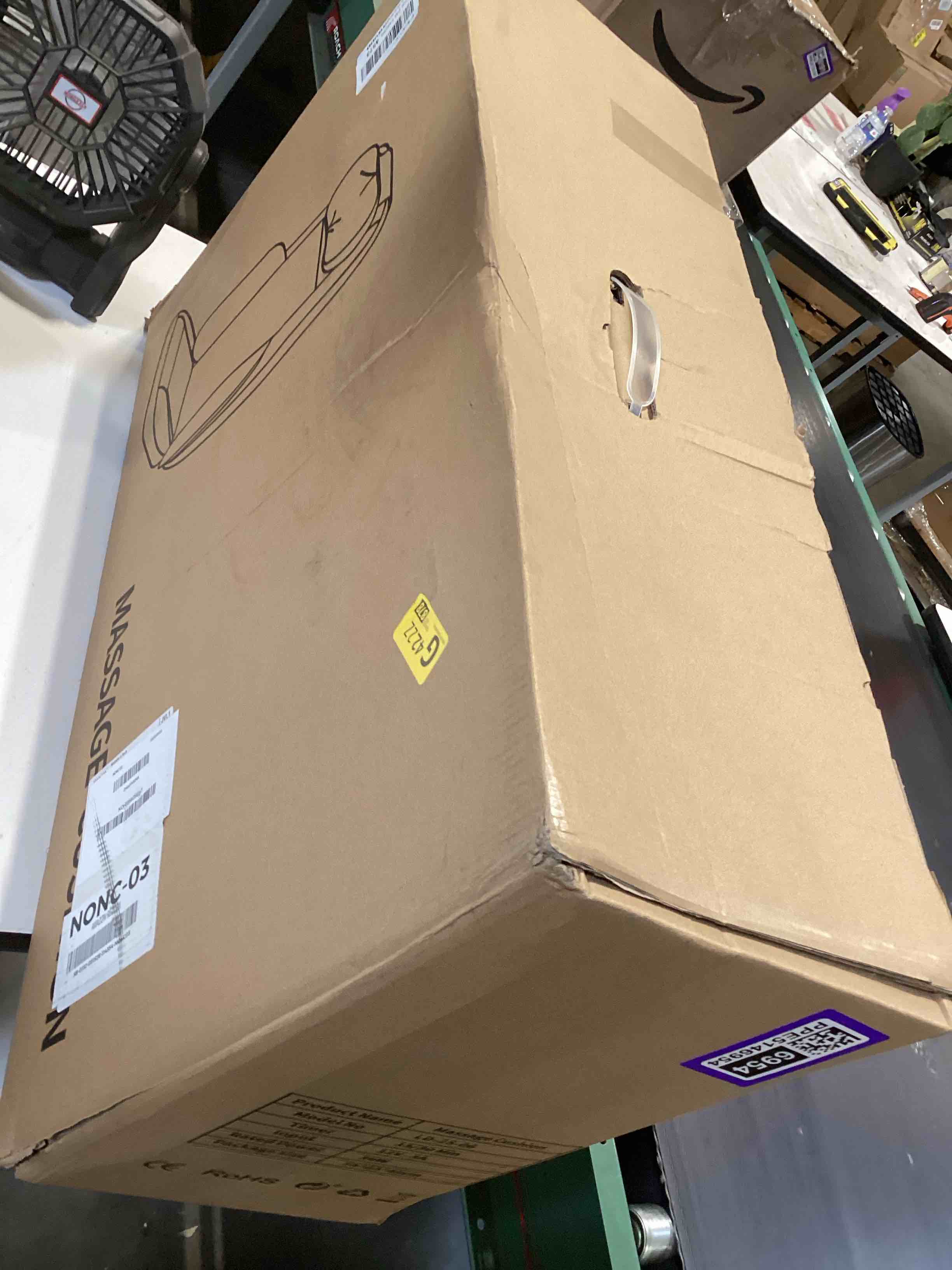 Condition photo showing Good Condition for neck and back massager with heat - shiatsu full back walking massager with deep kneading & seat cushion vibration for chair and home, pain relief, dual-neck detachable and height adjustment black