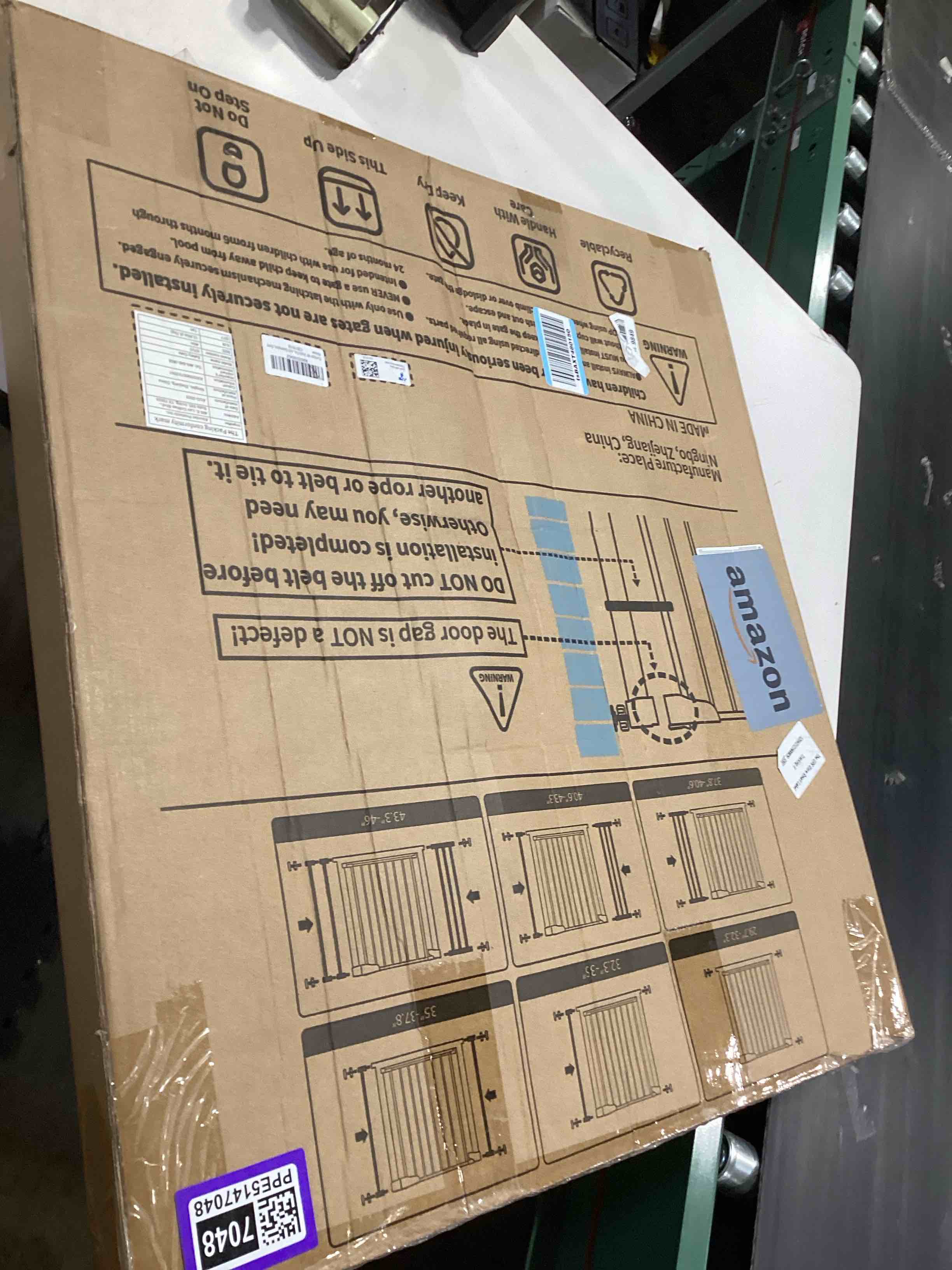 Condition photo showing Good Condition for cumbor 29.7-46" baby gate for stairs, gifts for mom-auto close dog gate for the house, easy install pressure mounted pet gates for doorways, easy walk thru wide safety gate for dog, gray gray 29.7"-46"w x 30.5"h
