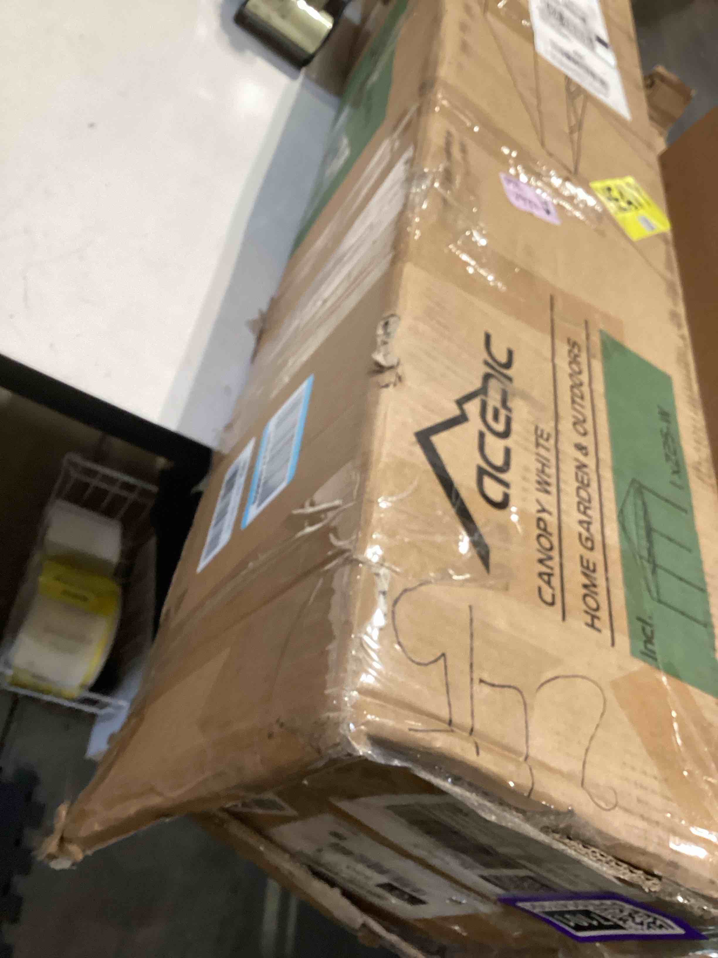 Condition photo showing Good Condition for 10x10 pop up canopy tent,300d silver-coating top,pop up canopy tent instant portable shelter with 1-button push and wheel carry bag, 8 stakes and 4 upgrade heavy duty canopy weights (white)