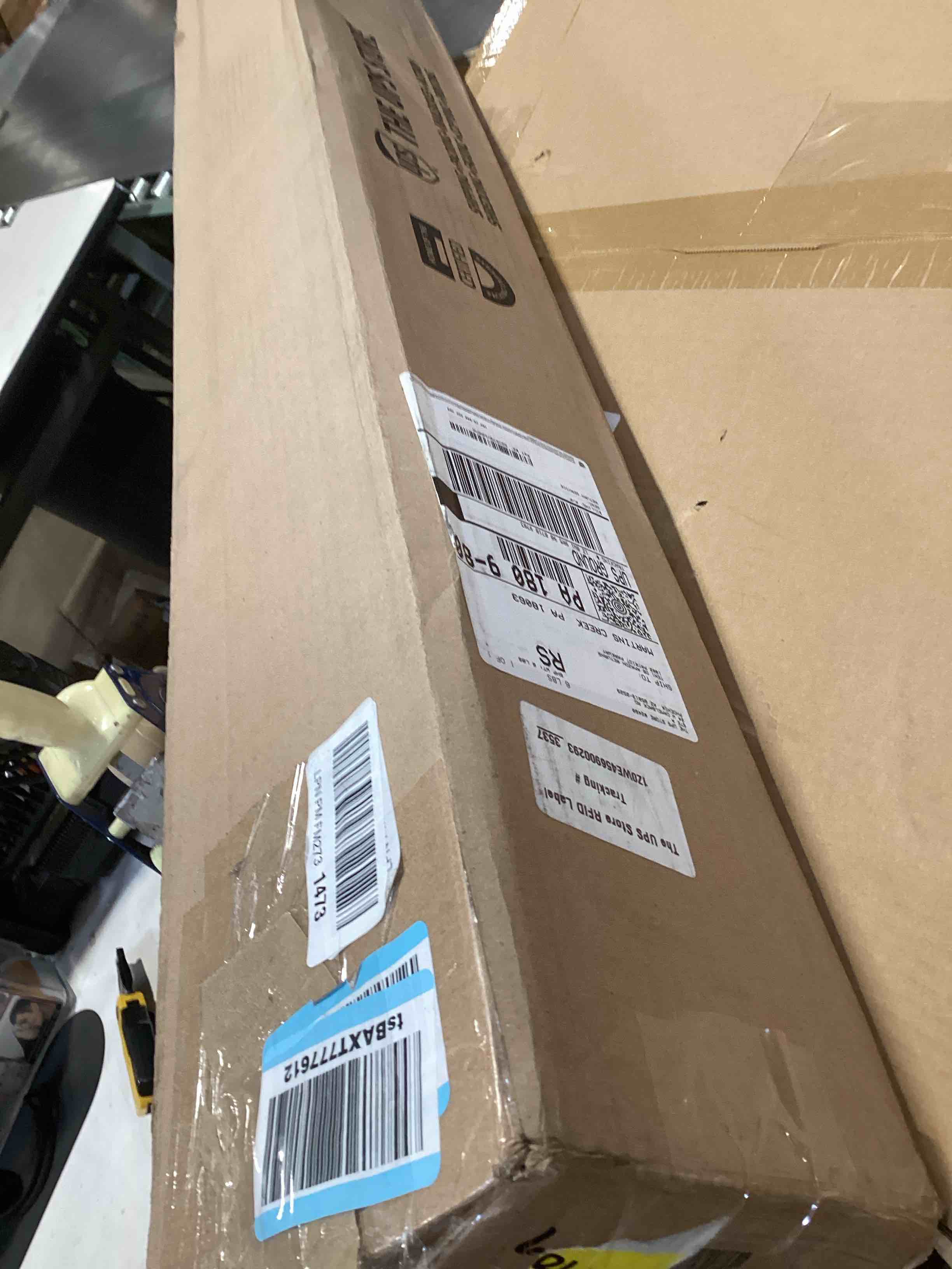 Condition photo showing Good Condition for modern led pendant lights, 47in chandelier dimmable with remote control 3000k-6000k adjustable color temperature, aluminum island lighting lamp fixture for kitchen, dining room, billiard room a-black 47inch