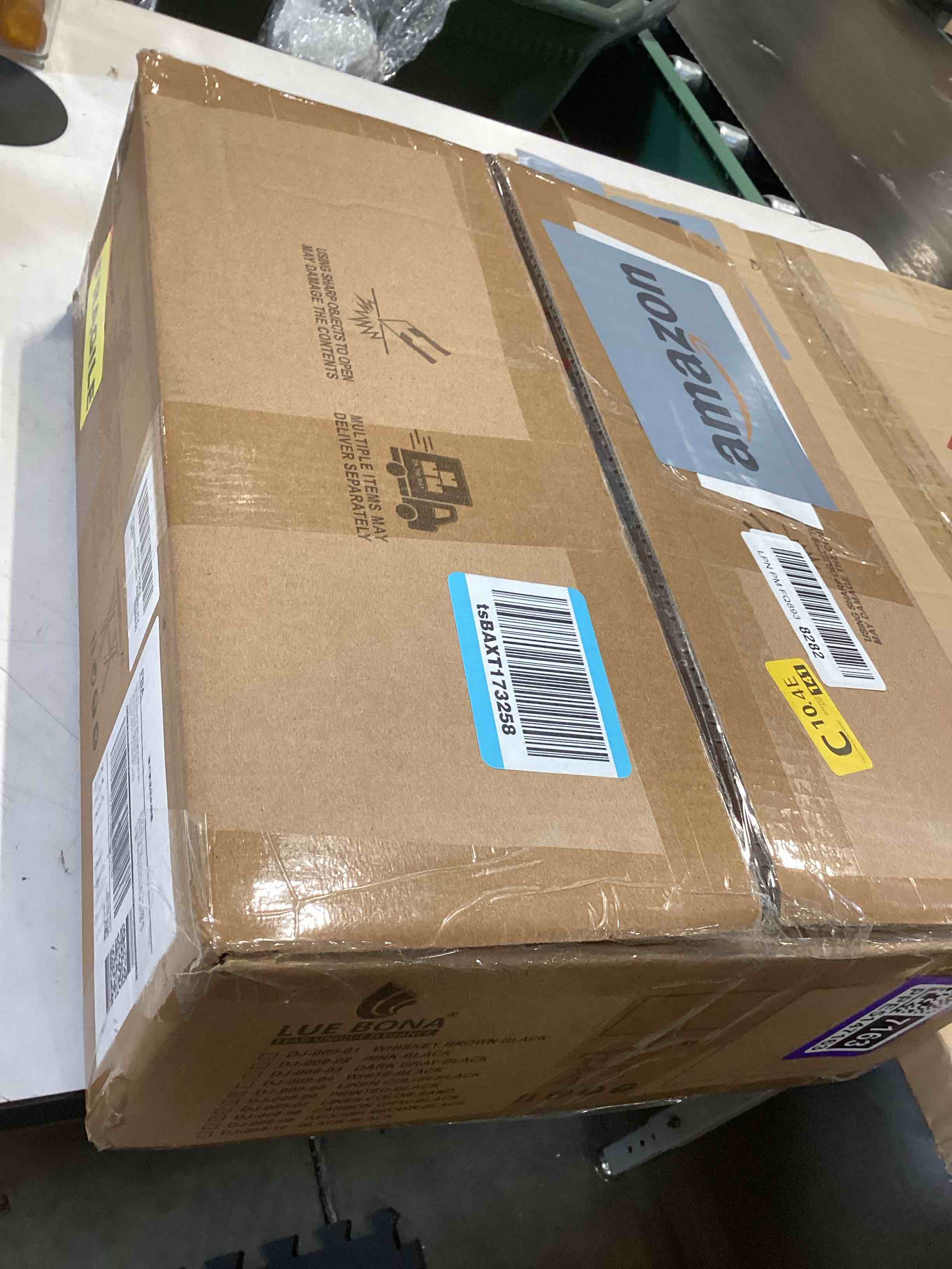 Condition photo showing Good Condition for lue bona ottoman foot stool vanity stool, square linen x-leg foot rest ottoman makeup stool, small stool chair for vanity, modern padded vanity seat for makeup room, living room, bathroom, linen color linen color-black legs linen