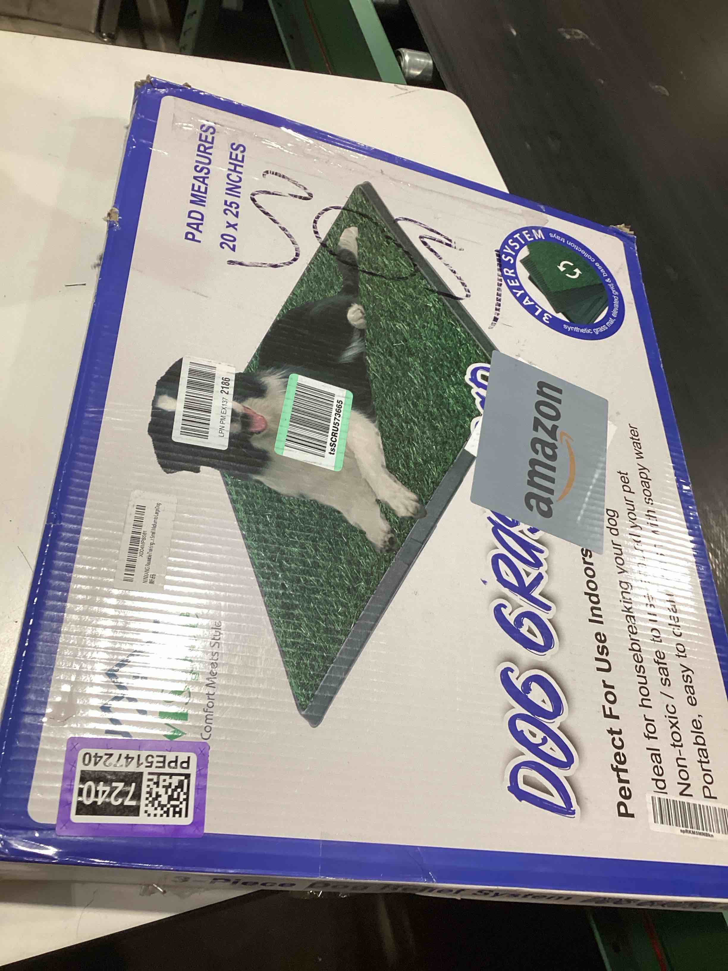 Condition photo showing Good Condition for ninxang reusable training pad potty with 2-pack replaceable artificial grass quick absorbent indoor portable dog patio potty washable pee pad for small medium to large dog