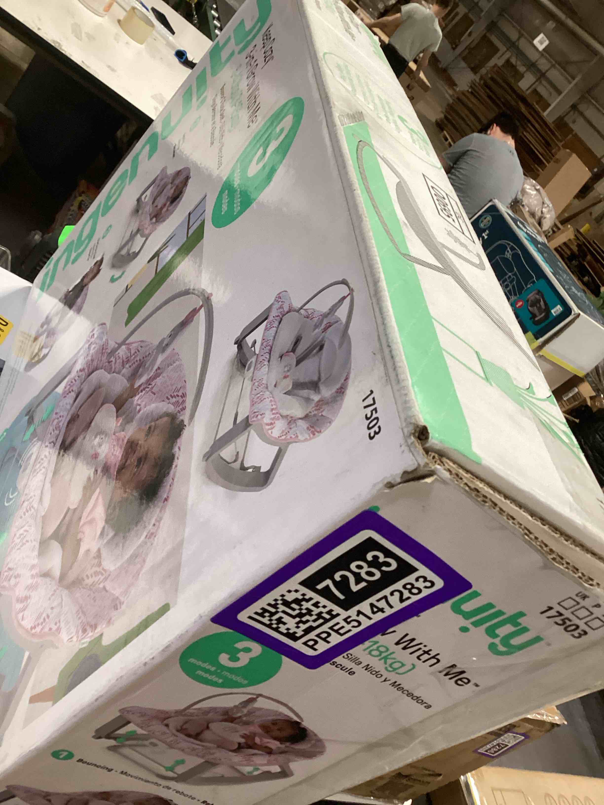Condition photo showing Good Condition for ingenuity keep cozy 3-in-1 grow with me vibrating baby bouncer seat & infant to toddler rocker, 0-30 months up to 40 lbs (pink lily)
