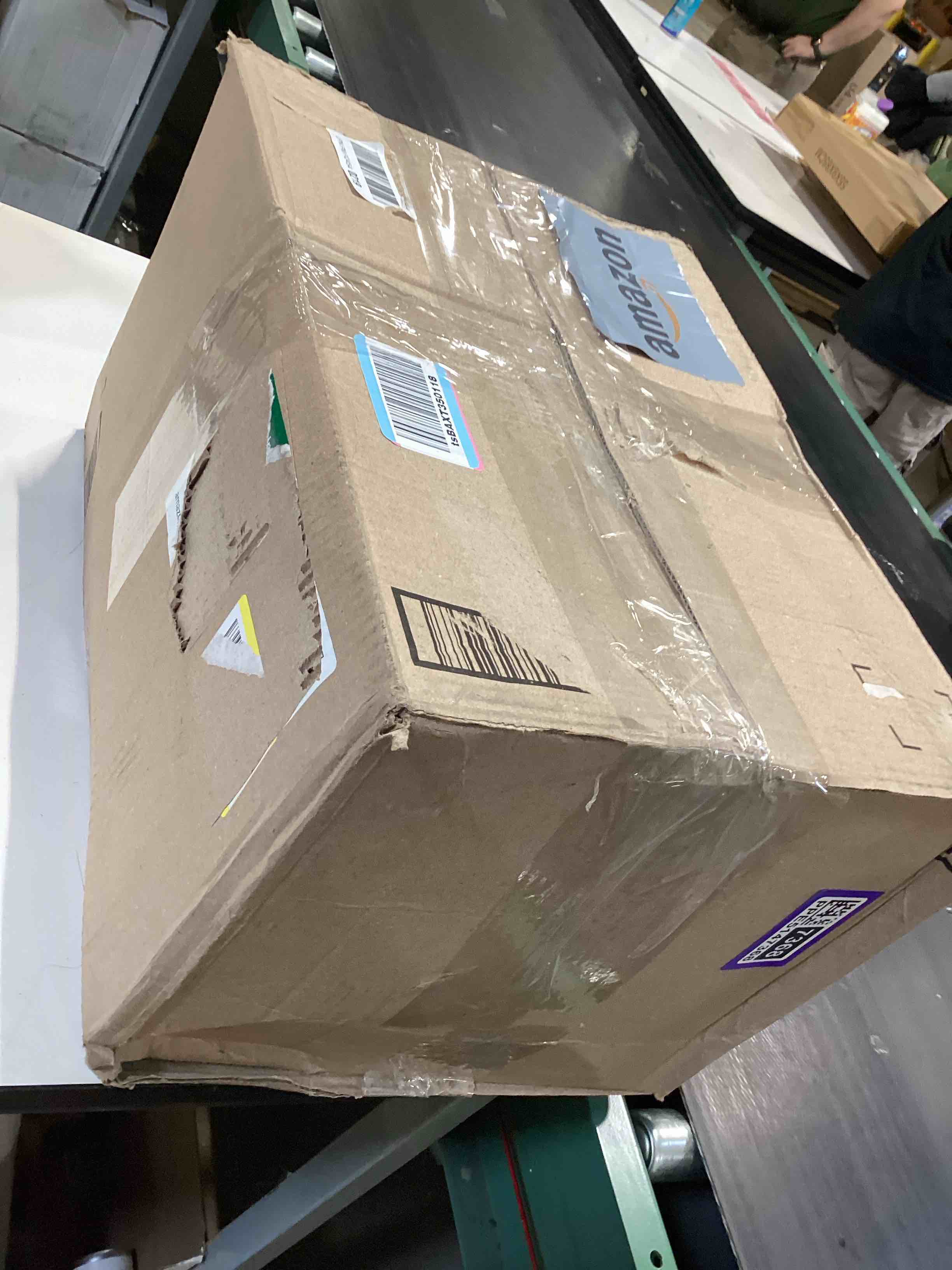 Condition photo showing As Is for ninja | air fryer | crispi 4-in-1 portable cooking system | 4qt & 6 cup glass containers, crisper plates & storage lids included | microwave, freezer & dishwasher safe | frosted lilac | fn101pr