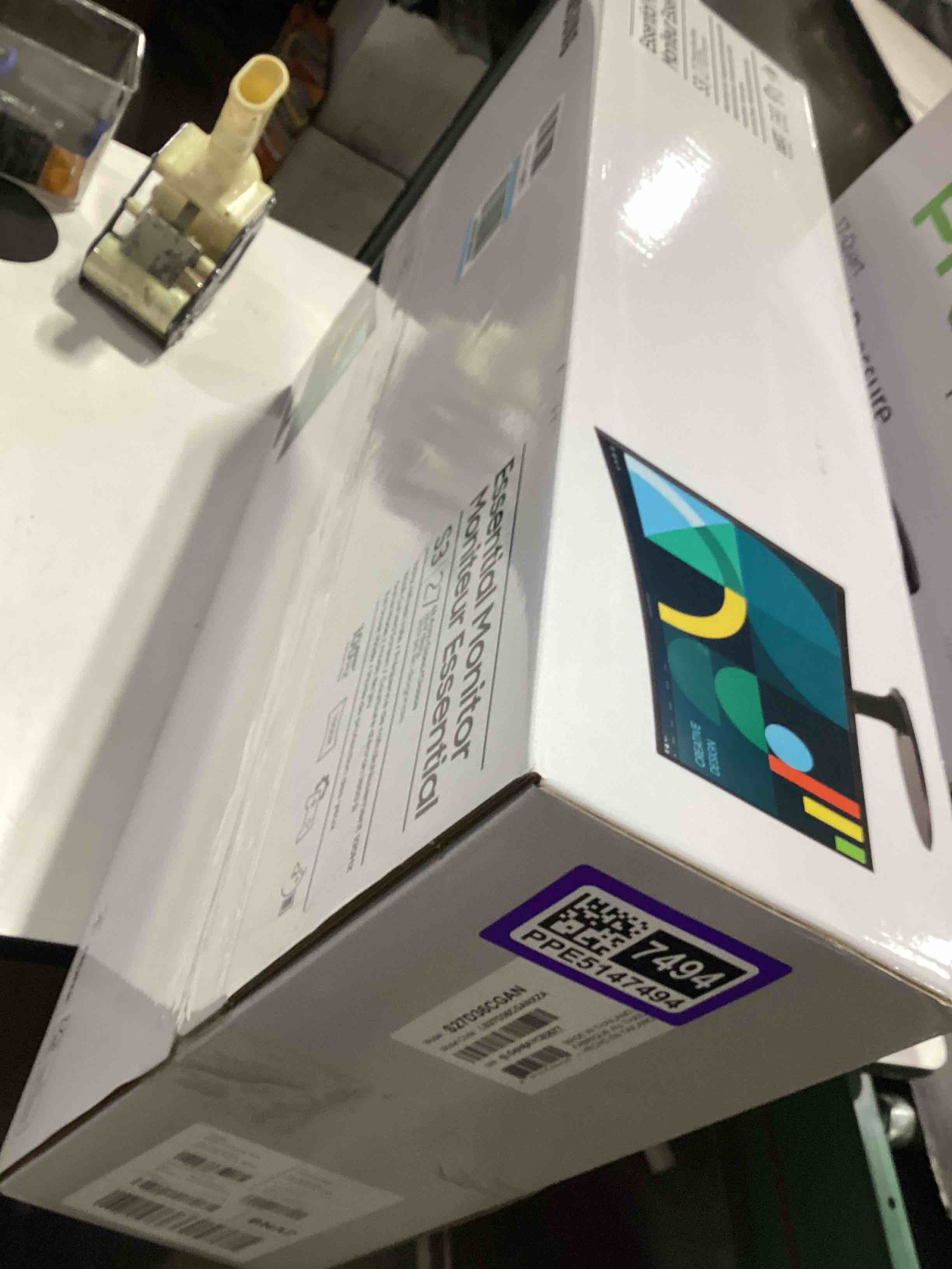 Condition photo showing As Is for samsung 27" essential s3 (s36gd) curved monitor - fhd, 1800r curved screen, 100hz, eye saver mode, game mode, hdmi d-sub, ls27d36cganxza