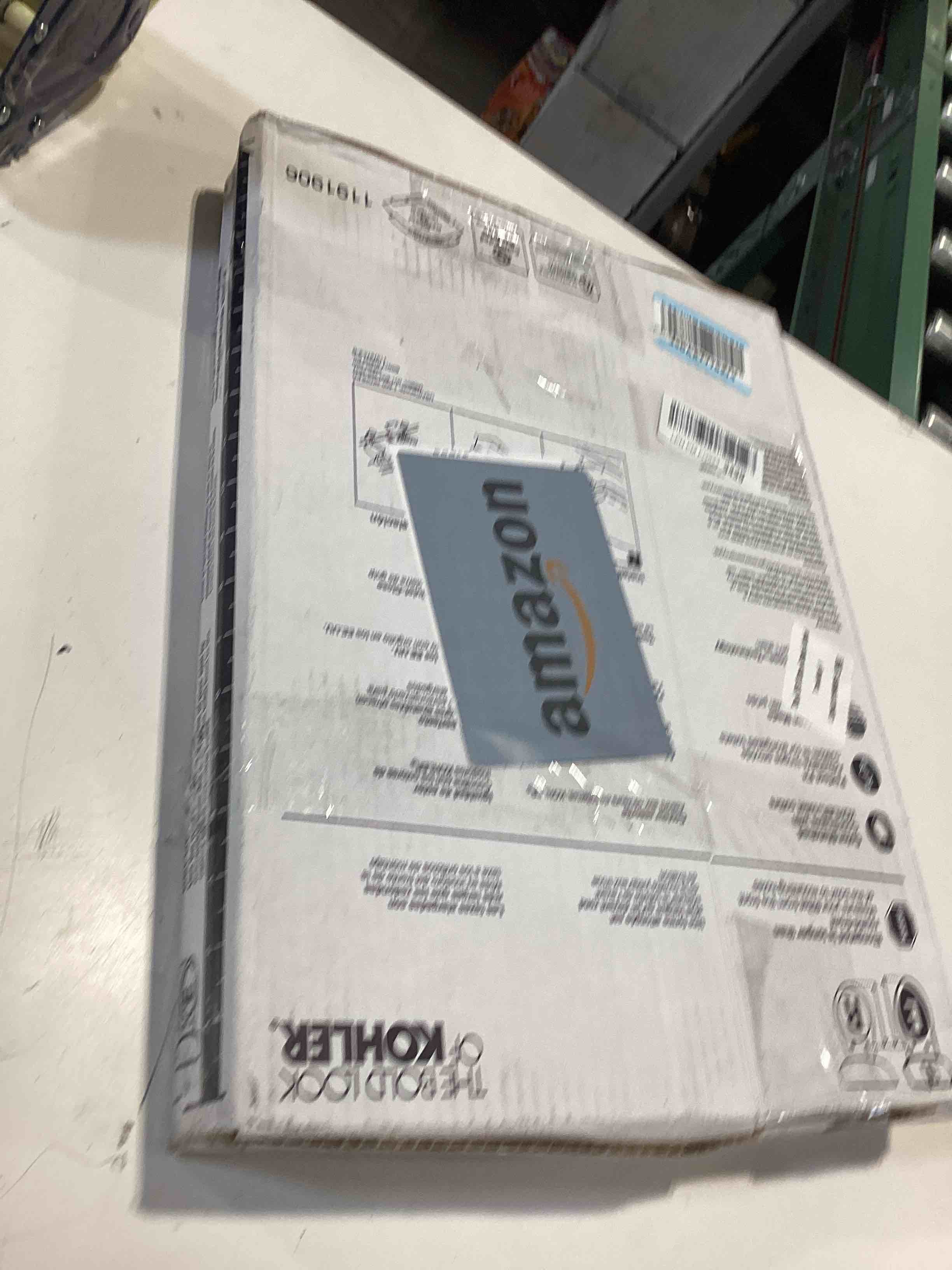 Condition photo showing Good Condition for kohler stonewood quiet-close elongated toilet seat, slow close design, durable wood, easy installation, universal fit, white finish, k-20466-0