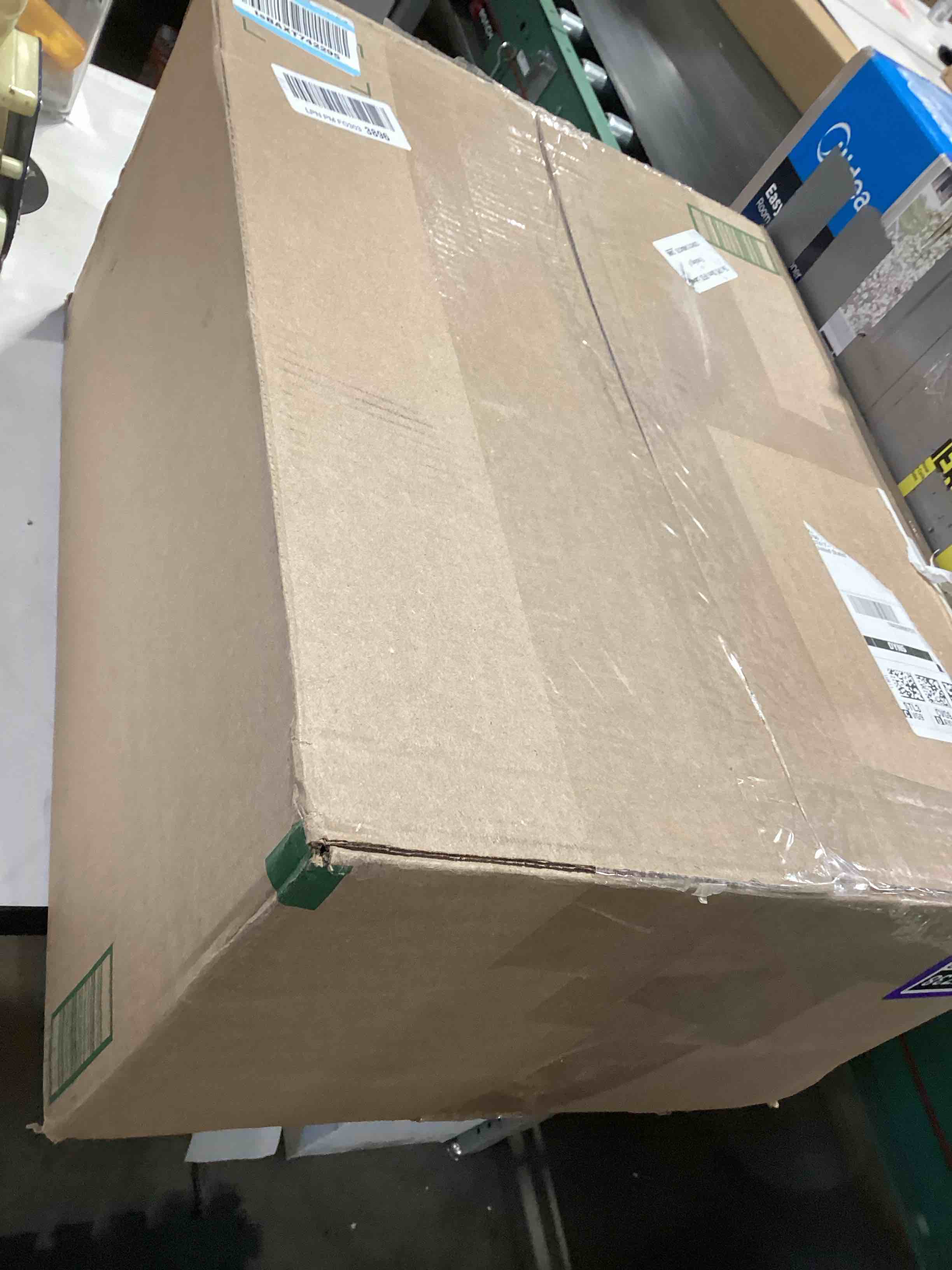 Condition photo showing Good Condition for 24 inch hardside checked luggage with leather handle, pc zipperless suitcase with spinner wheels and tsa locks, lightweight checked luggage for travel, silver silver (brown leather) checked in 24inch