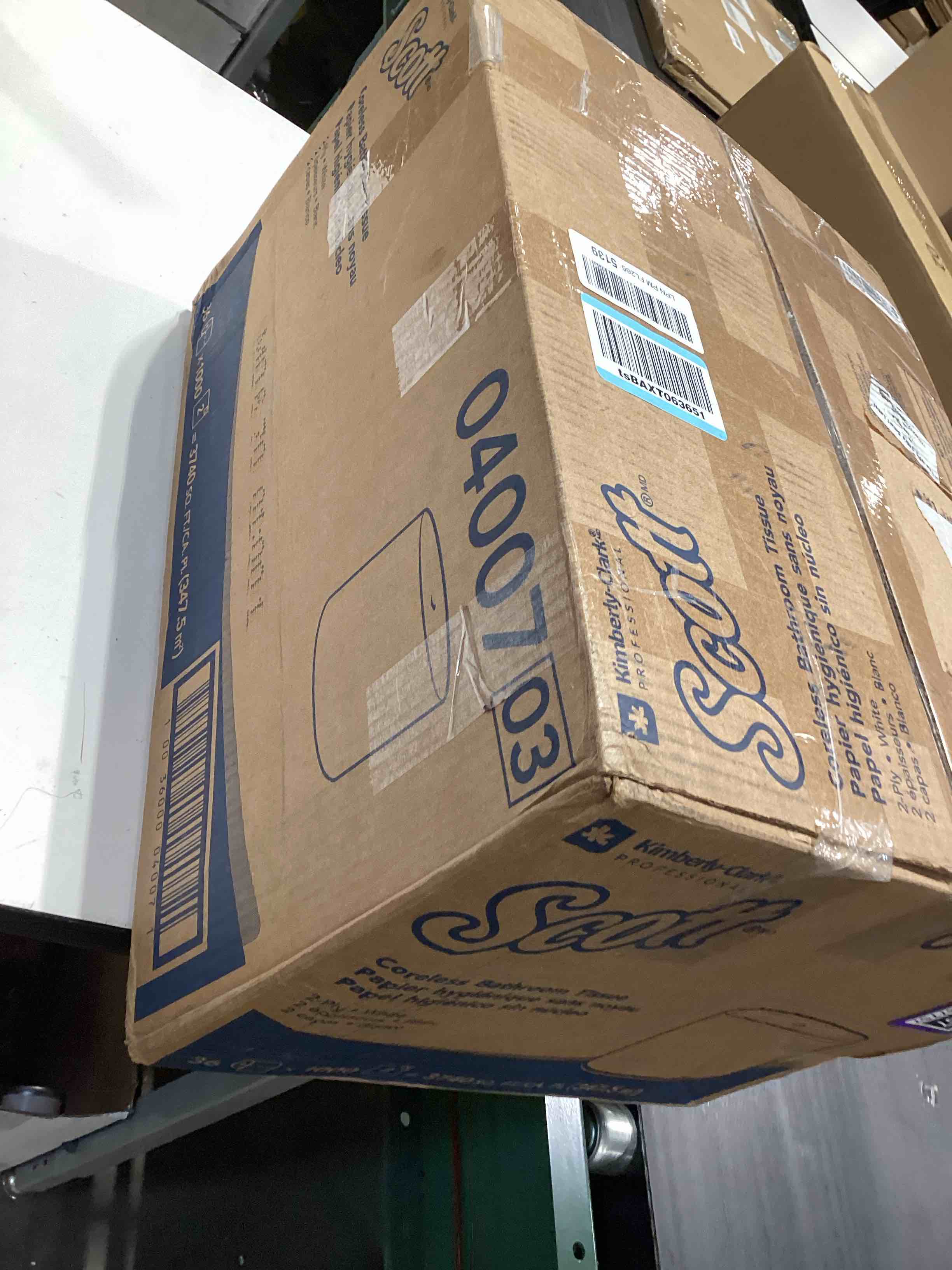 Condition photo showing Good Condition for scott professional essential coreless high-capacity standard roll toilet paper, bulk (04007), 2-ply, white (36 rolls of 1,000 sheets, 36,000 sheet total) coreless toilet paper