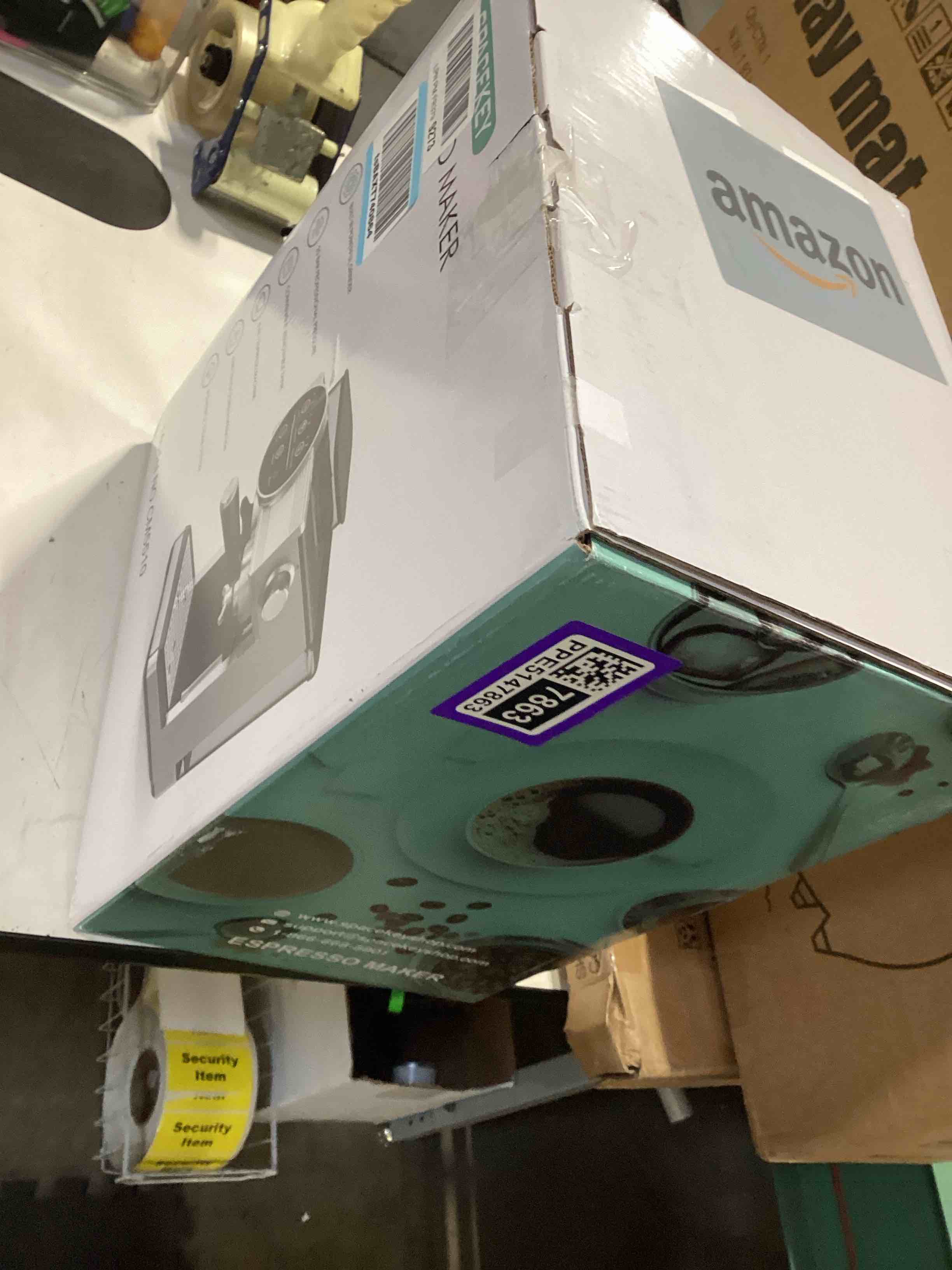 Condition photo showing As Is for spacekey espresso machine with grinder - 20 bar all-in-one coffee maker with milk steam wand/frother, cold brew, 30 grind settings, 60oz removable tank - home barista kit for lattes, cappuccinos