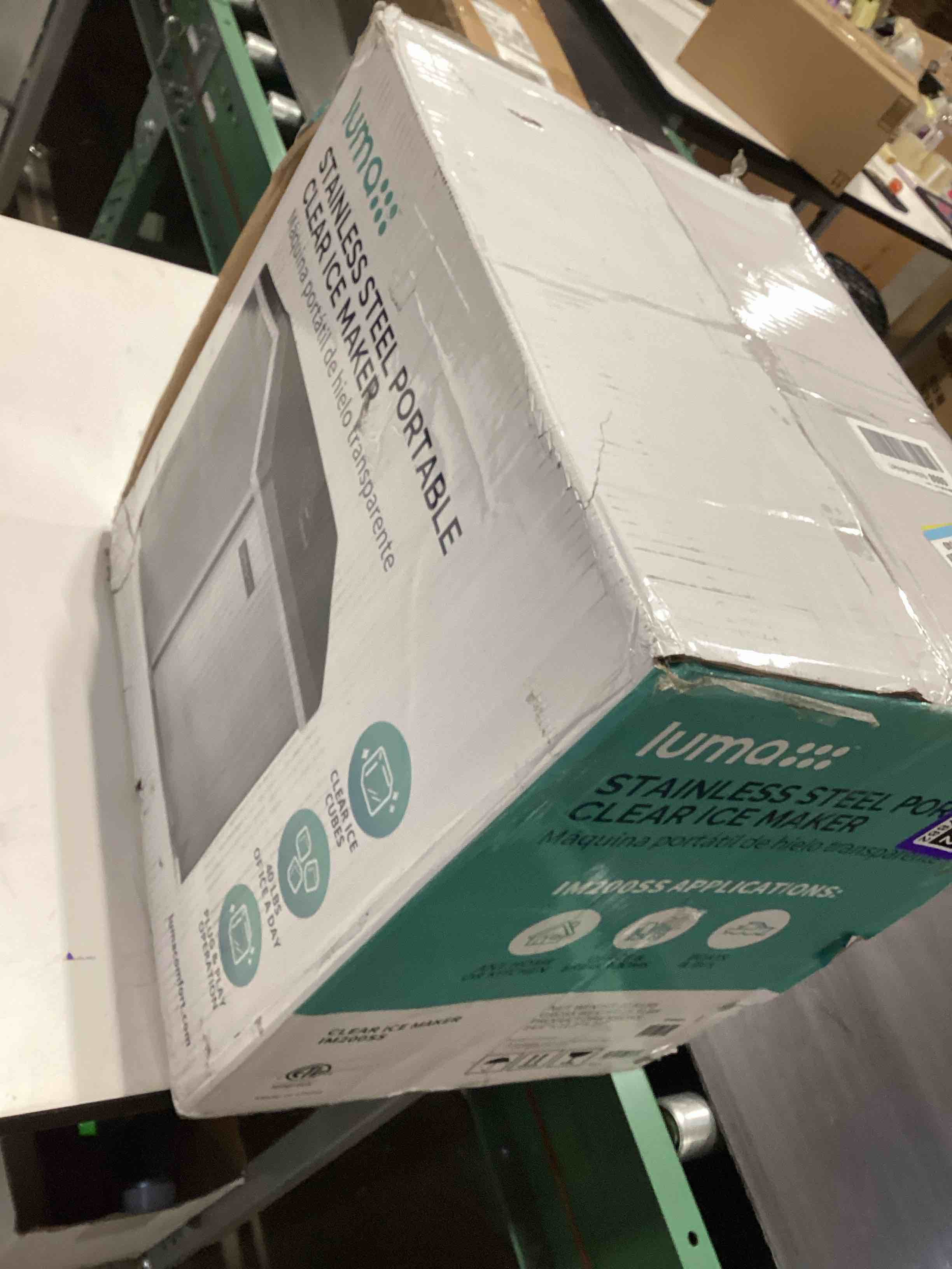 Condition photo showing Good Condition for luma comfort clear ice cube maker machine | first cubes in 15 minutes, 40 lbs. of ice in 24 hours | countertop portable design in stainless steel - im200ss stainless steel 40 lbs. per day