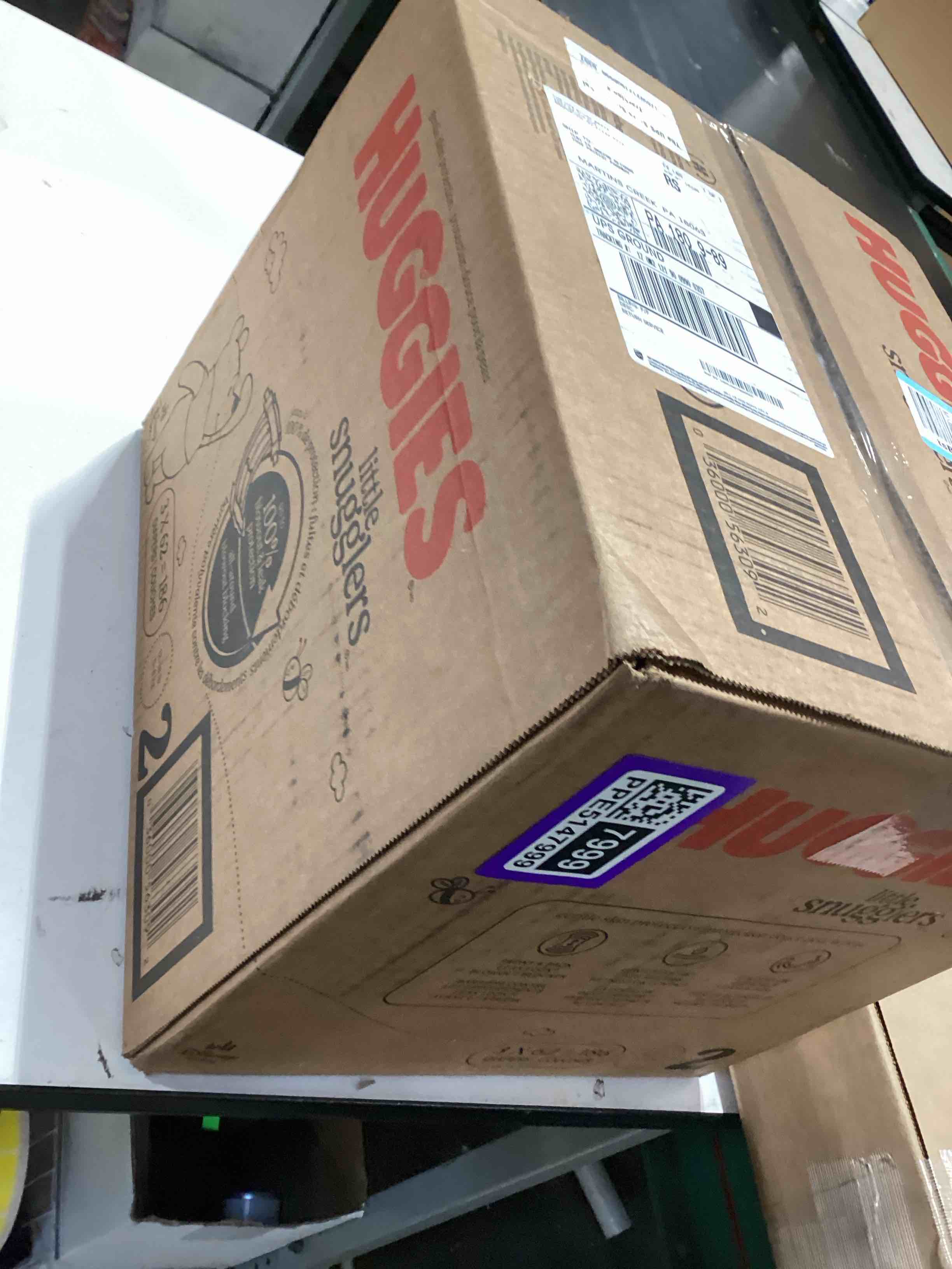 Condition photo showing New/Like New for huggies size 2 diapers, little snugglers baby diapers, size 2 (12-18 lbs), 186 count (3 packs of 62), packaging may vary