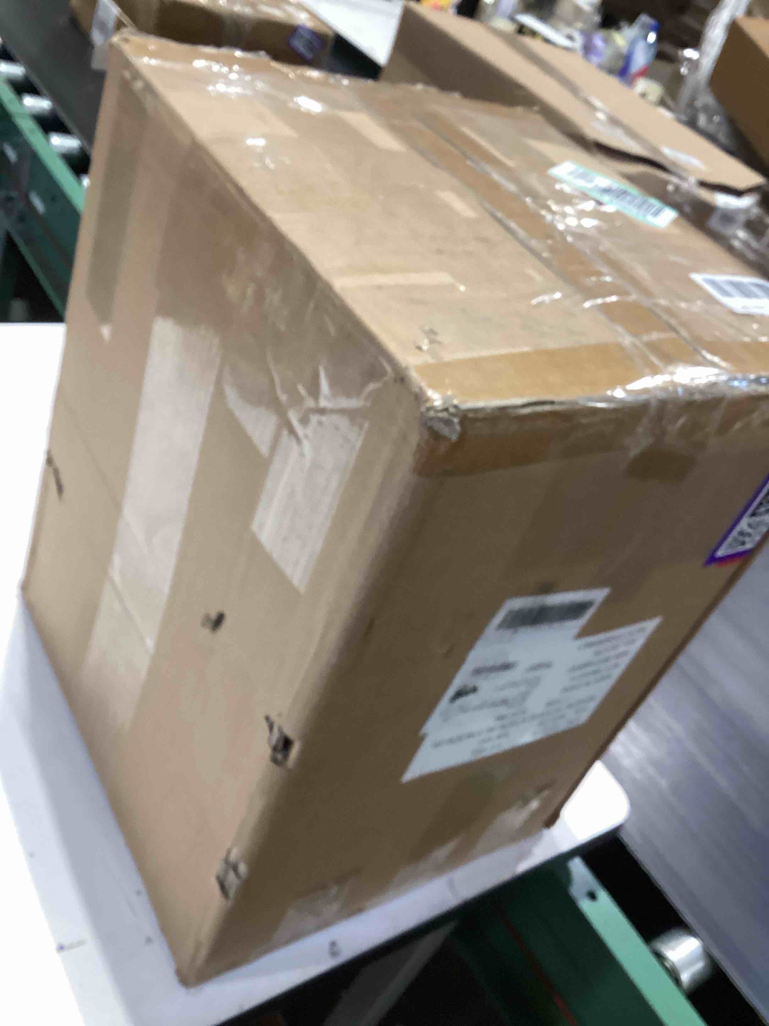 Condition photo showing As Is for amazon basics wet dry vacuum cleaner, 4 gallon shop, 3 hp stainless steel, grey/black