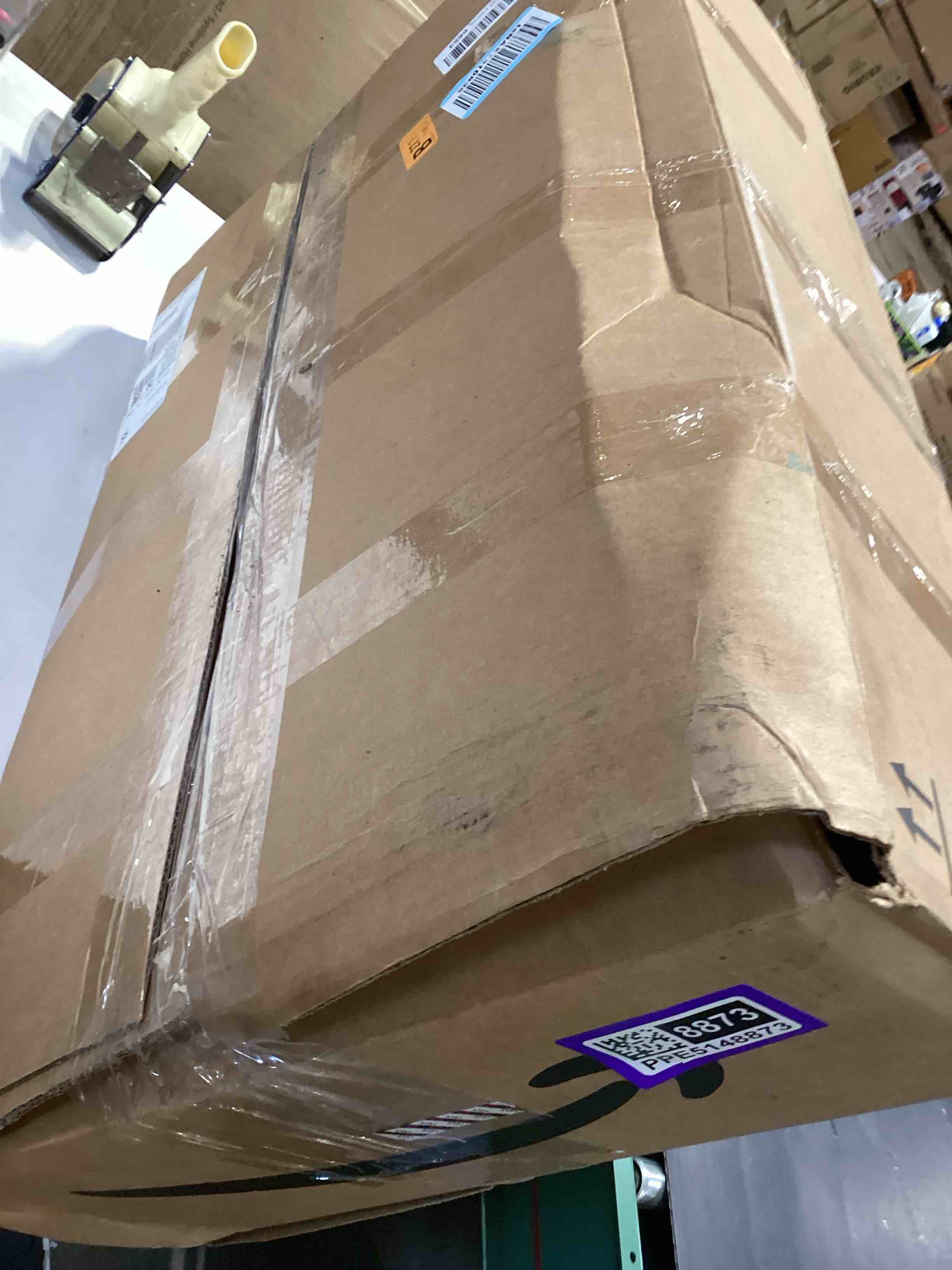 Condition photo showing As Is for diaper genie platinum pail (grey) is made in durable stainless steel and includes 1 easy roll refill with 18 bags that can last up to 5 months.