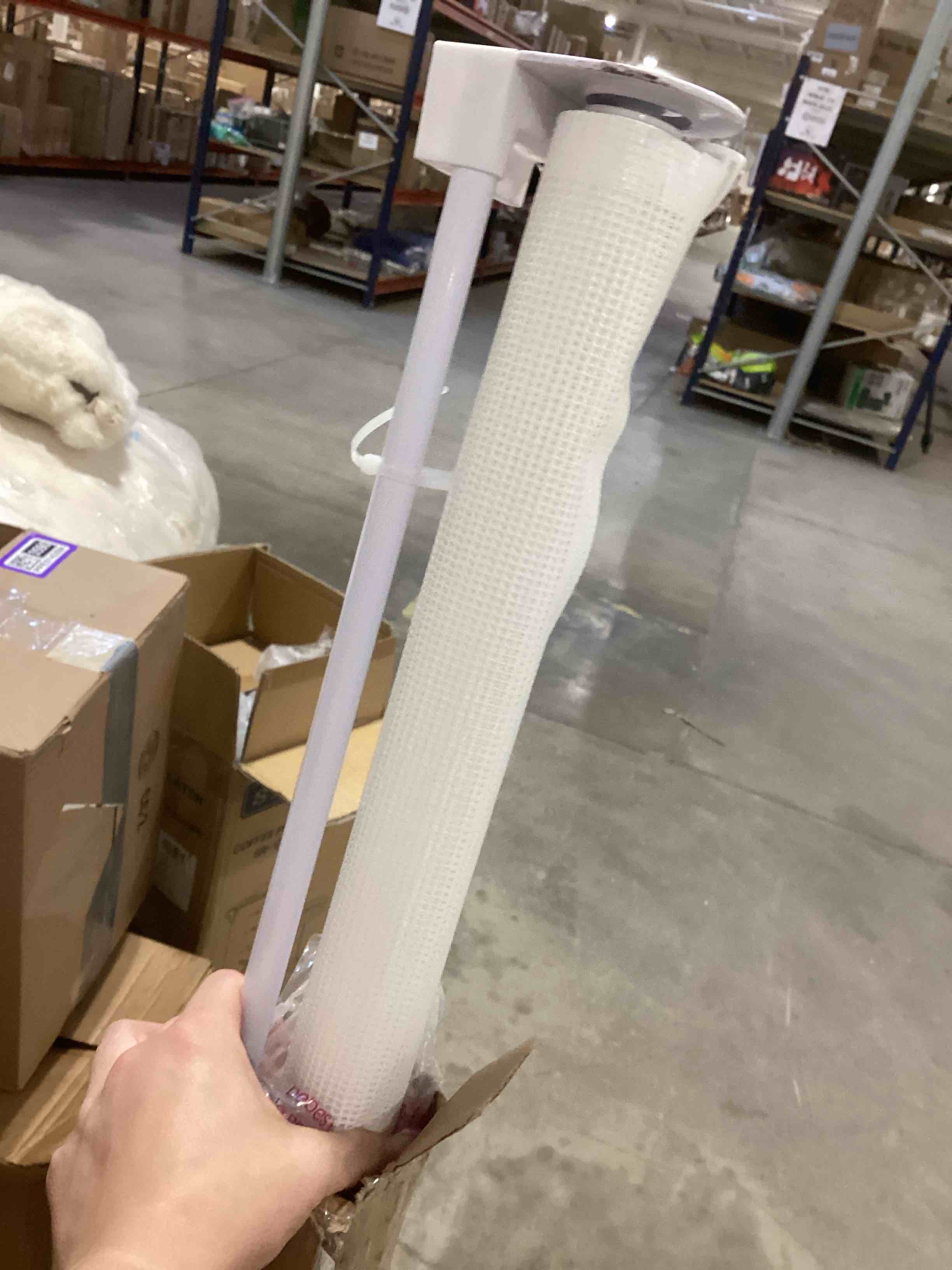 Condition photo showing Good Condition for retractable baby gate perma child safety 33" tall x 55” wide, mesh, for stairs, doorways, dogs, pets, indoor, outdoor, one-handed operation, locking, easy install, hardware mount, white white 33" tall x 55" wide