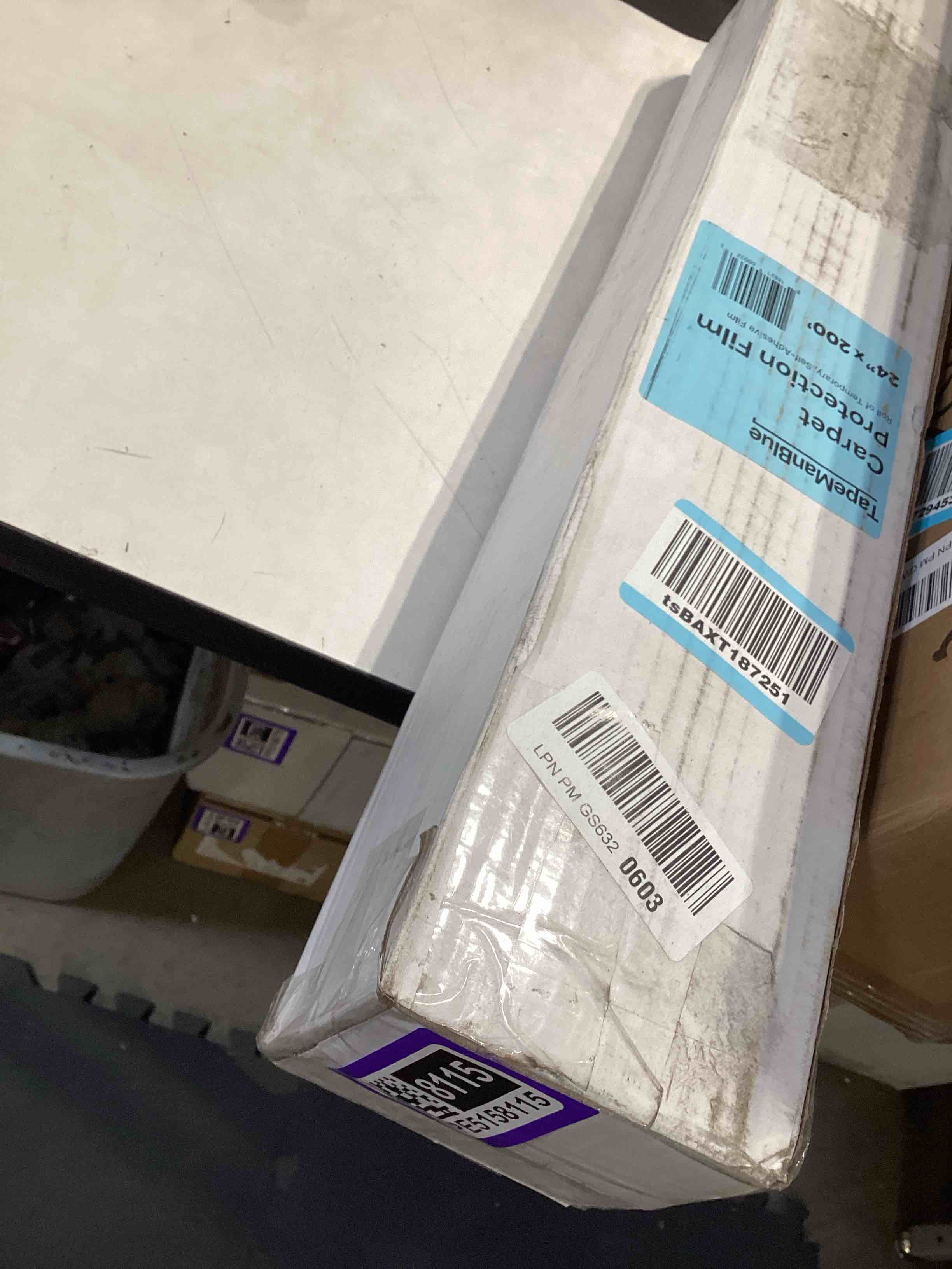 Condition photo showing Good Condition for tapemanblue carpet protection film 24" x 200' roll, self adhesive plastic carpet protector film with clean removal & easy unwind, durable protection tape to shield your surface from dirt and spills 24" x 200' (1 roll)
