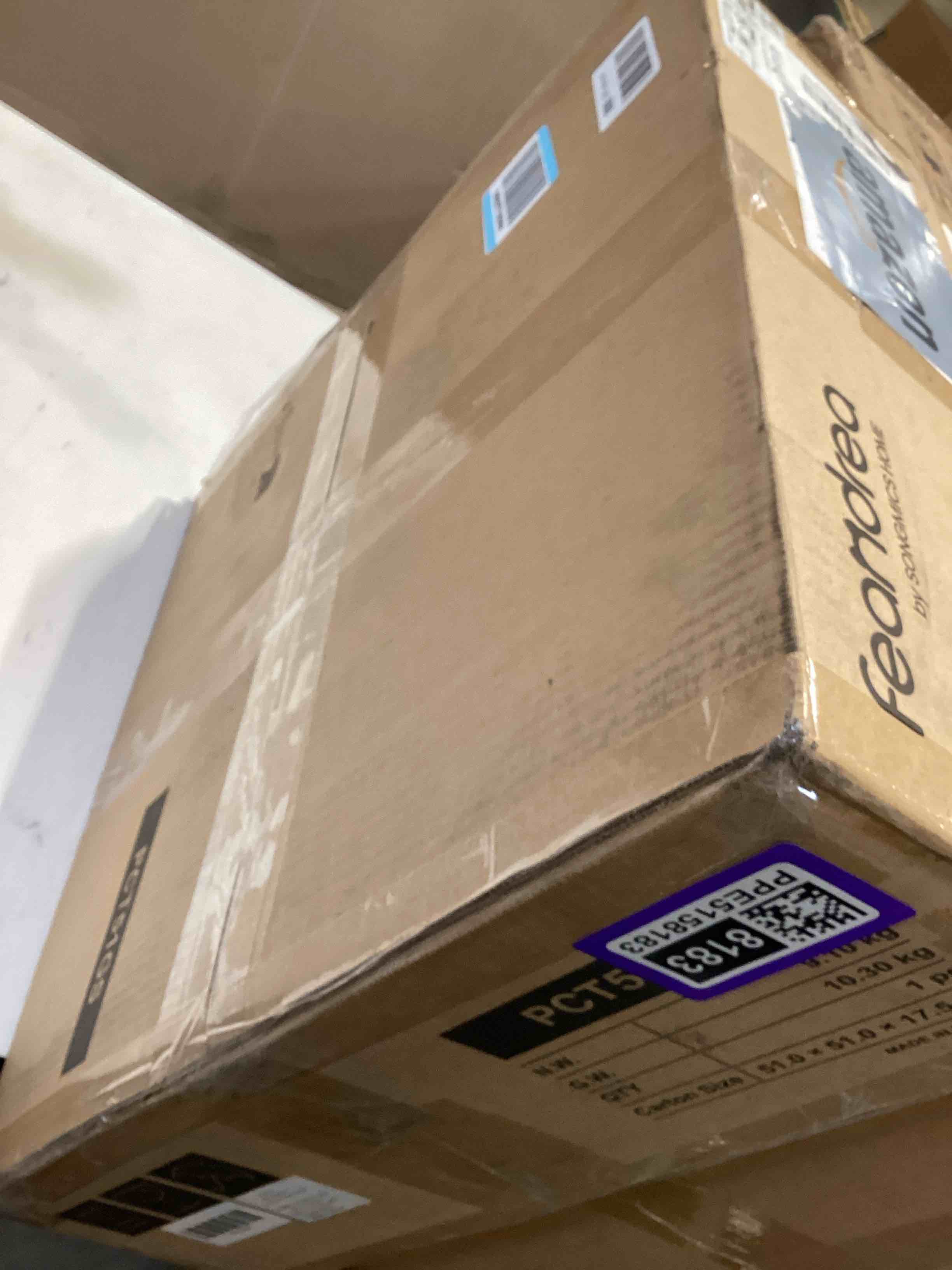 Condition photo showing Good Condition for feandrea cat tree, 37.8-inch cat tower, multi-level condo with widened perch, scratching posts and ramp, 2-door cave, hammock, smoky gray upct51g