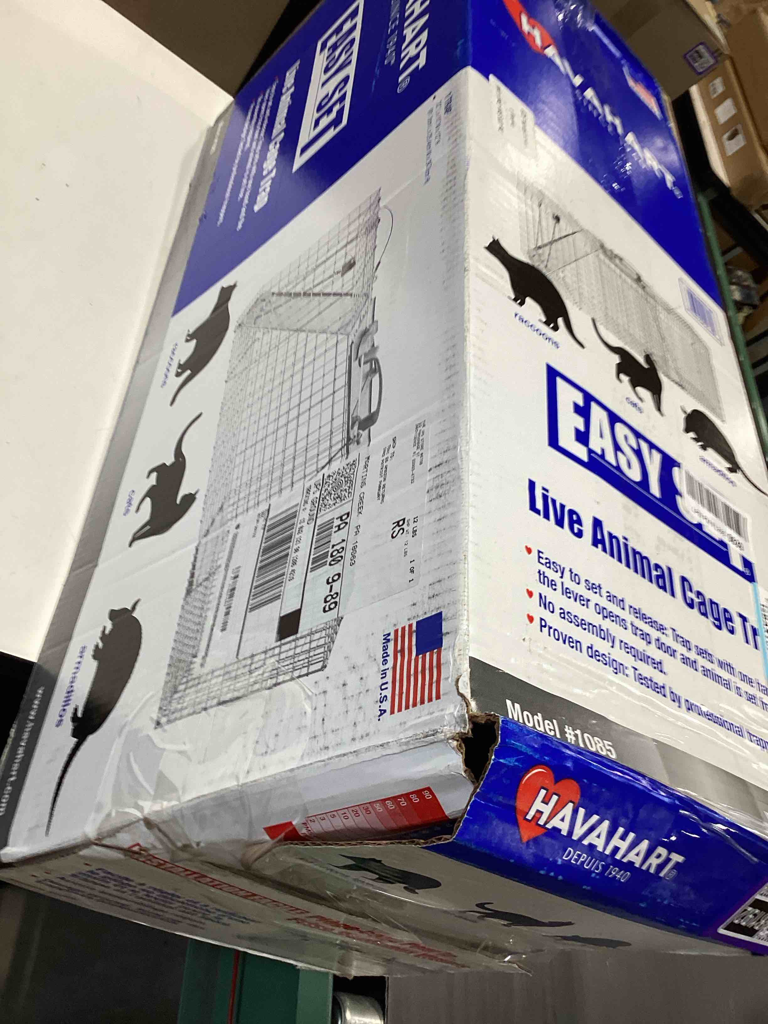 Condition photo showing Good Condition for havahart 1085 large 1-door easy set humane live animal trap for armadillos, cats, groundhogs, muskrats, opossums, raccoons, skunks - havahart live animal cage trap