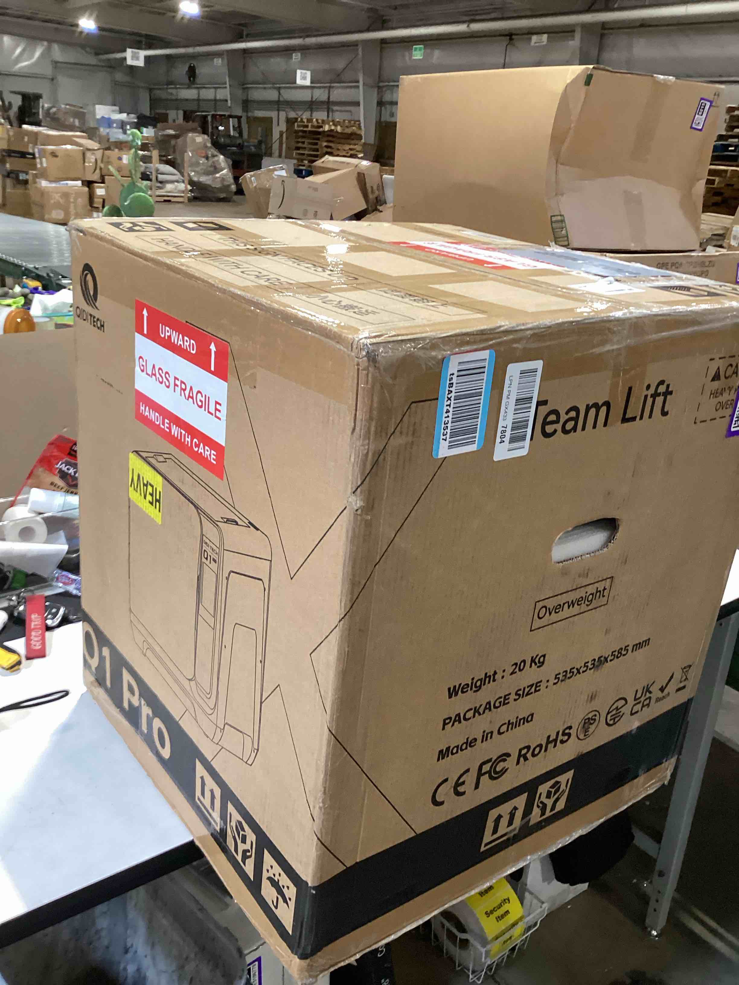 Condition photo showing As Is for qidi q1 pro 3d printer, 600mm/s high-speed fully auto leveling 3d printers with camera, 60? chamber heat, 350°c print support carbon fiber filament, tangle detection, printing size 9.65"x9.65"x9.45"