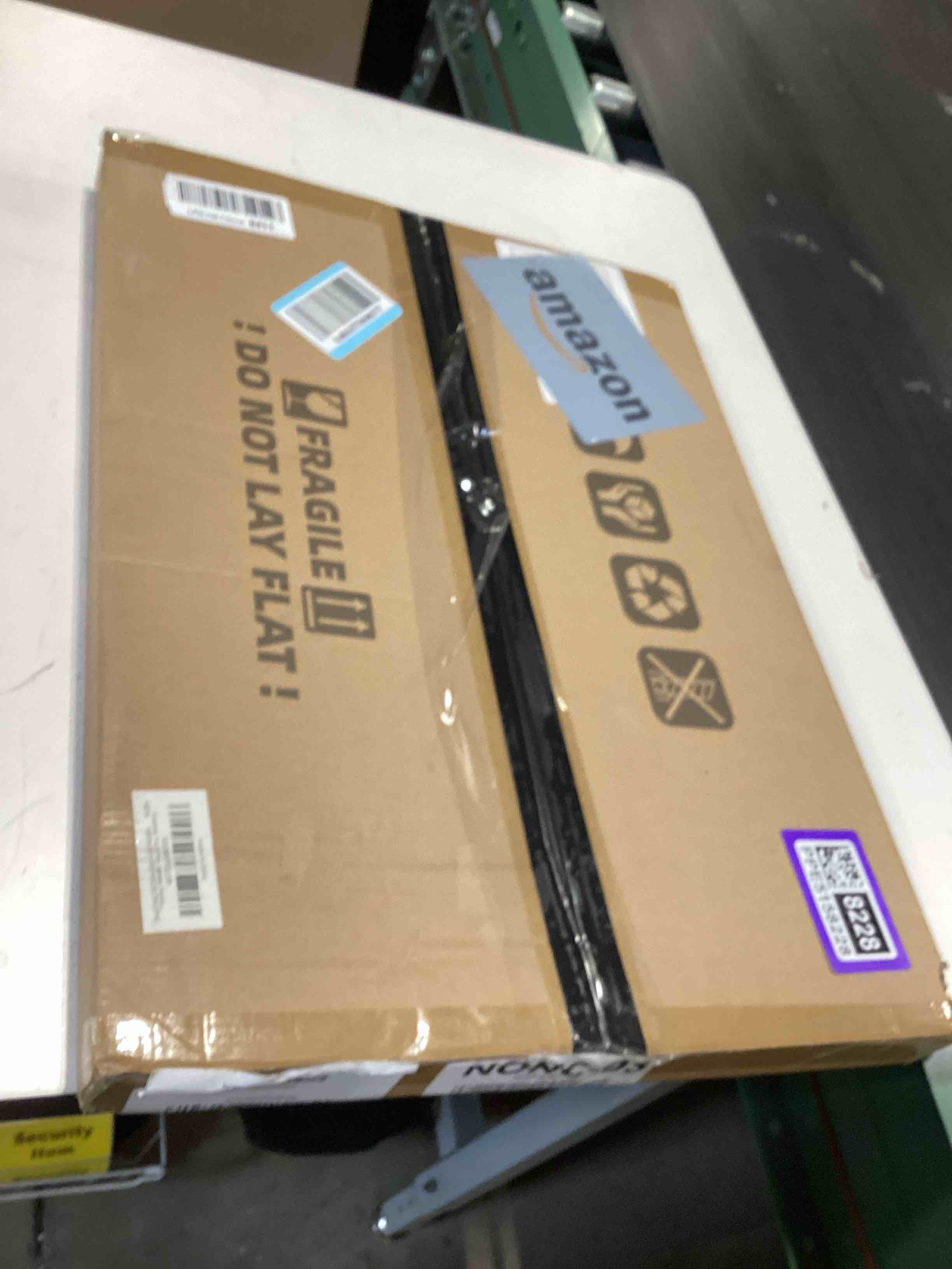 Condition photo showing Good Condition for 14x20 picture frame set of 2, distressed white wood style - display 14 x 20 picture without mat or 12x18 picture with mat, wall mounting horizontal and vertical distressed white 14x20 in