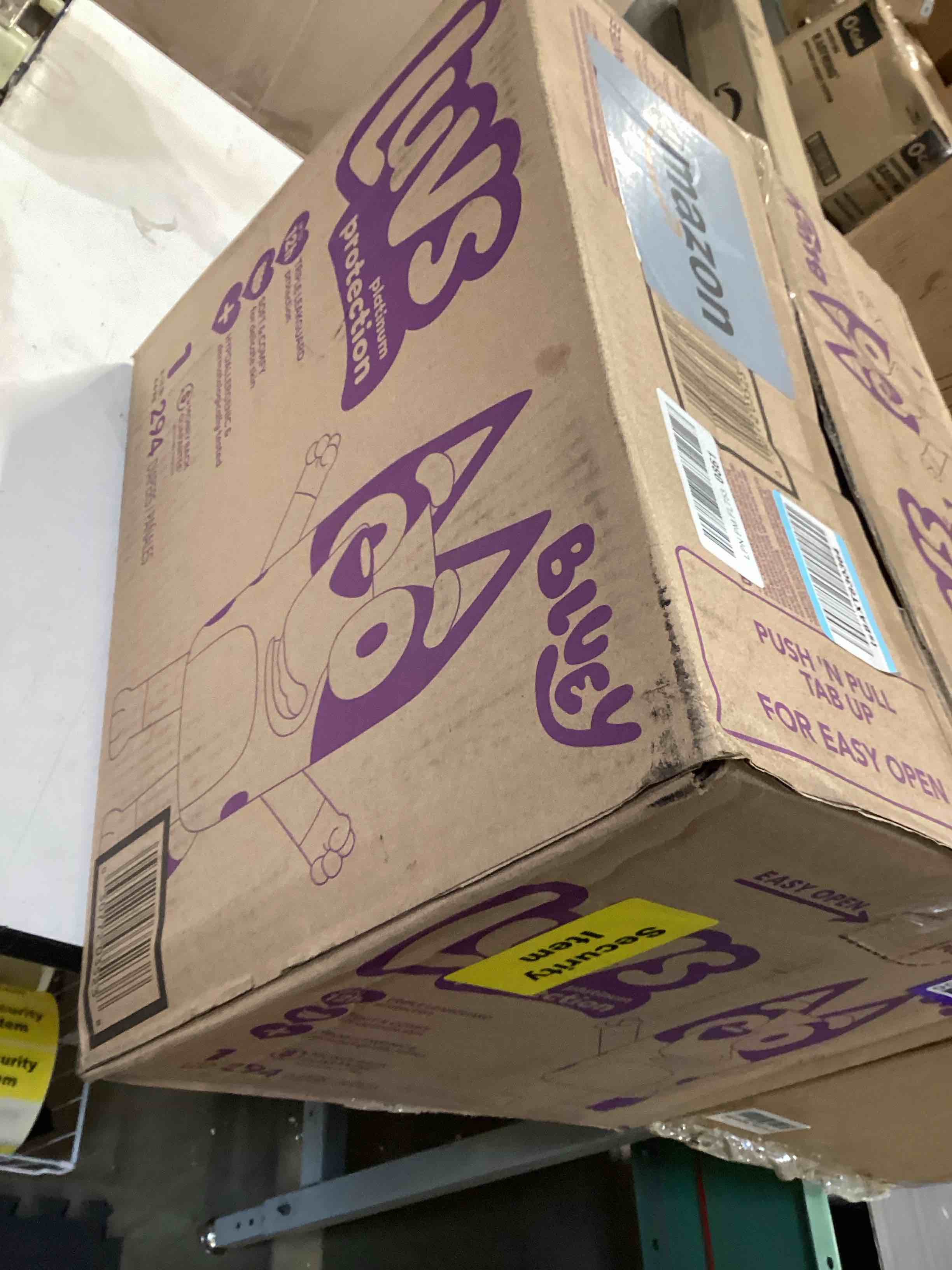 Condition photo showing Good Condition for luvs size 1 baby diapers, platinum protection bluey diapers for day & night, size 1, 294 count (packaging may vary) size 1 294