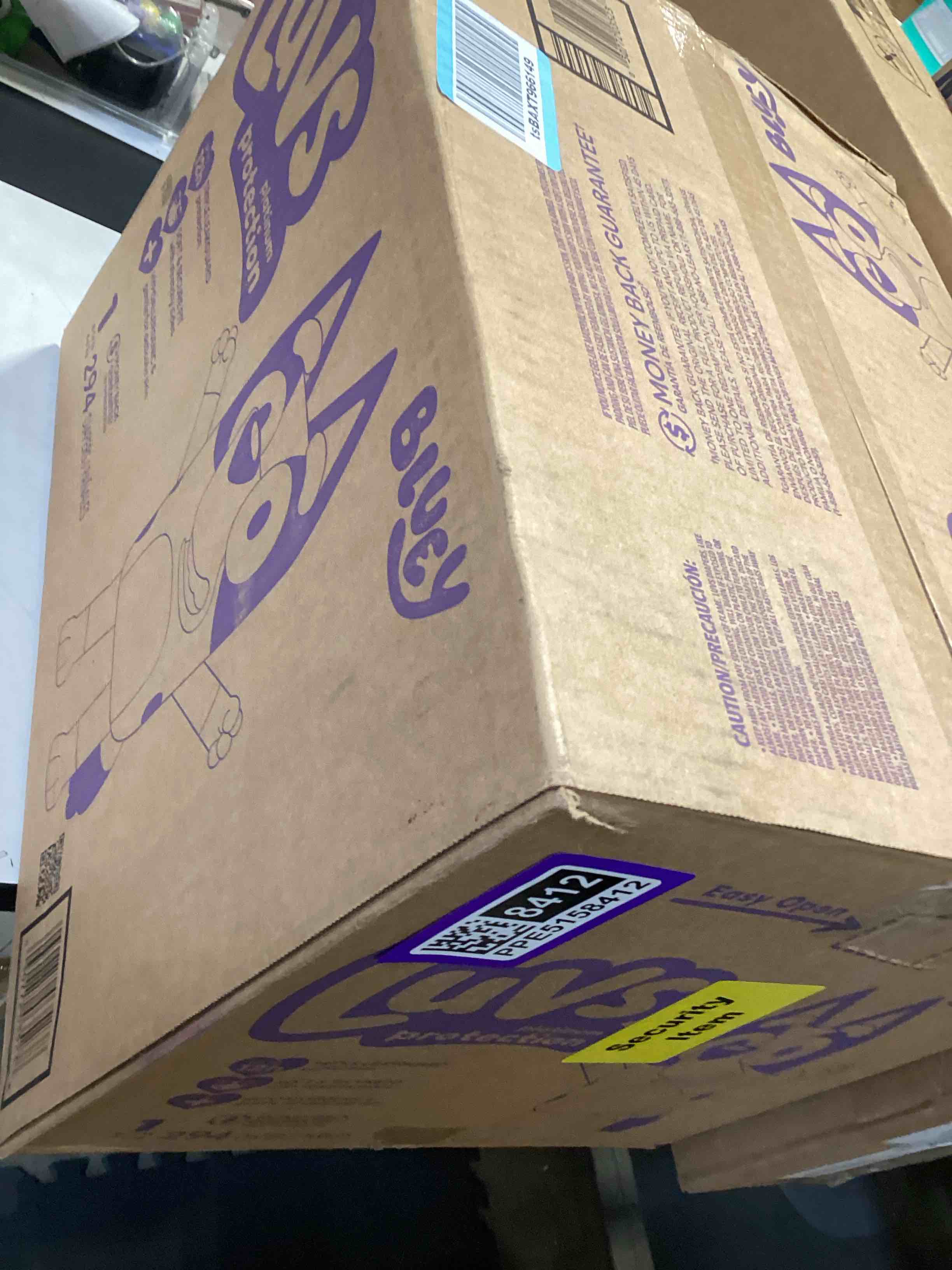 Condition photo showing Good Condition for luvs size 1 baby diapers, platinum protection bluey diapers for day & night, size 1, 294 count (packaging may vary) size 1 294