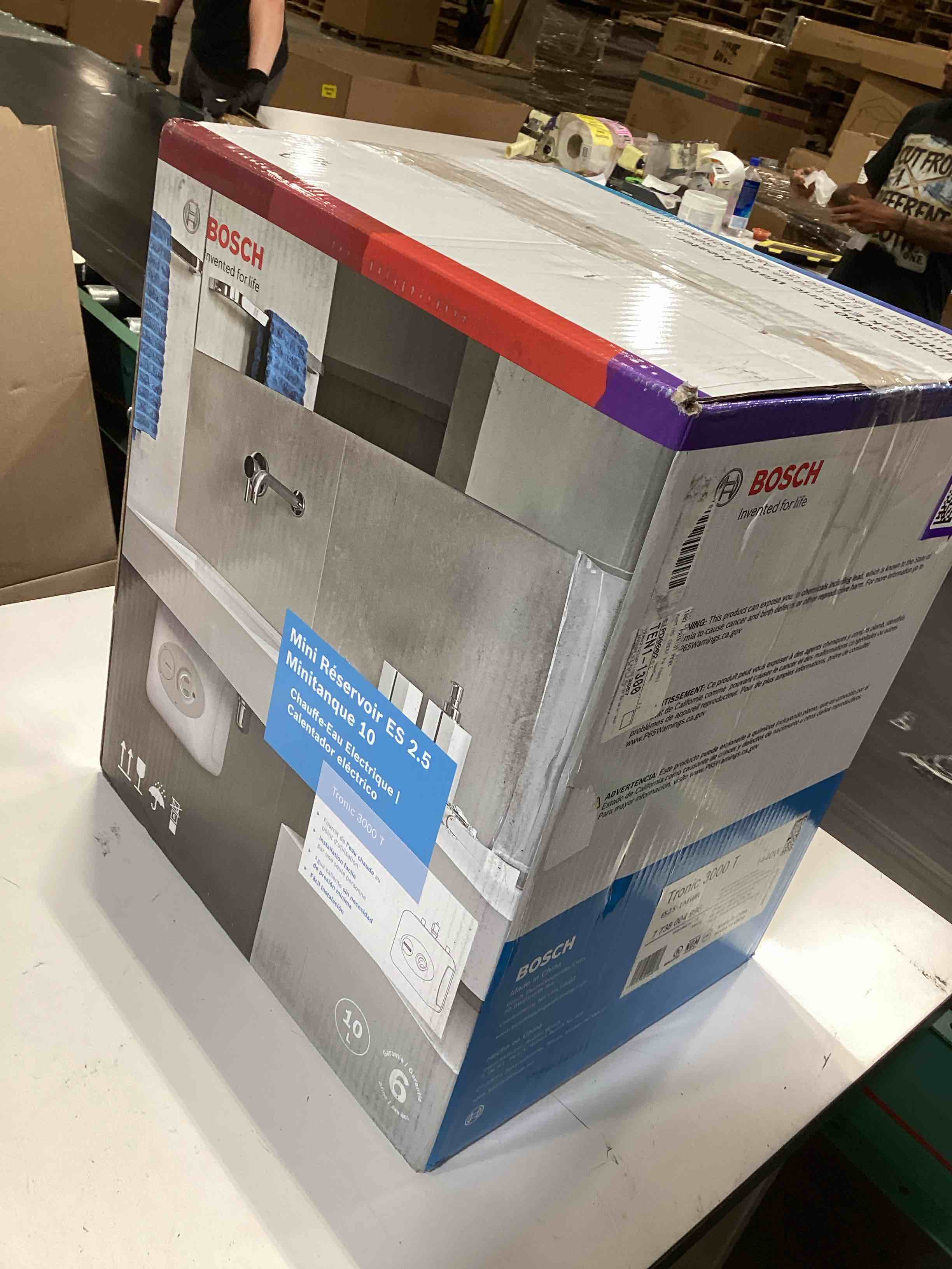 Condition photo showing As Is for bosch electric mini-tank water heater tronic 3000 t 2.5-gallon (es2.5) - eliminate time for hot water - shelf, wall or floor mounted 2.5 gallon water heater