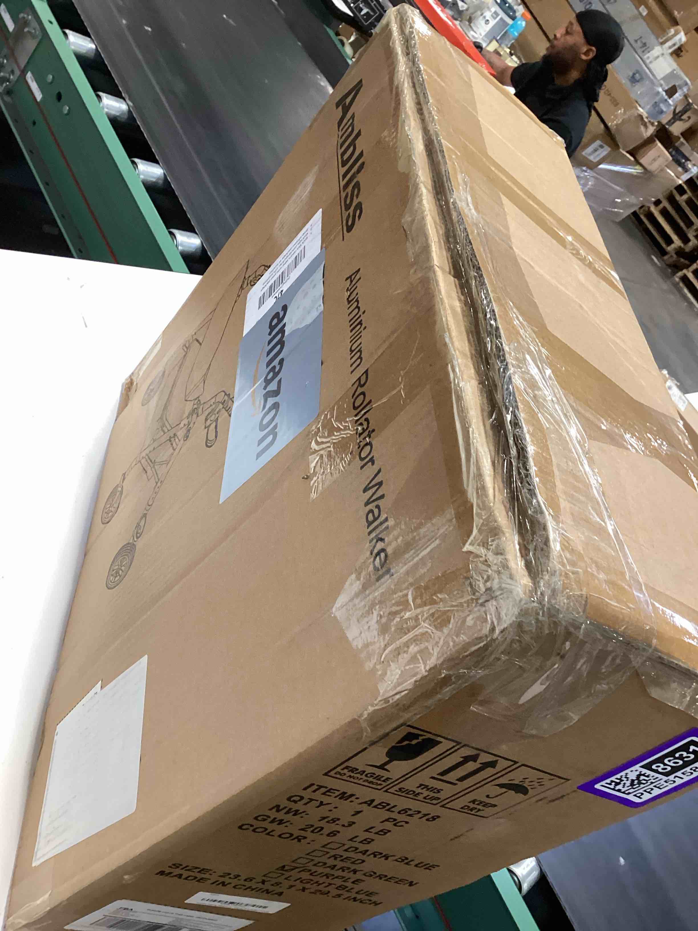 Condition photo showing Good Condition for ambliss rollator walker with seat for seniors,lightweight foldable rolling walker with 4 large 8" wheel,adjustable handle height & seat height,backrest,300 lbs capacity, storage basket & cup holder 4-wheels purple