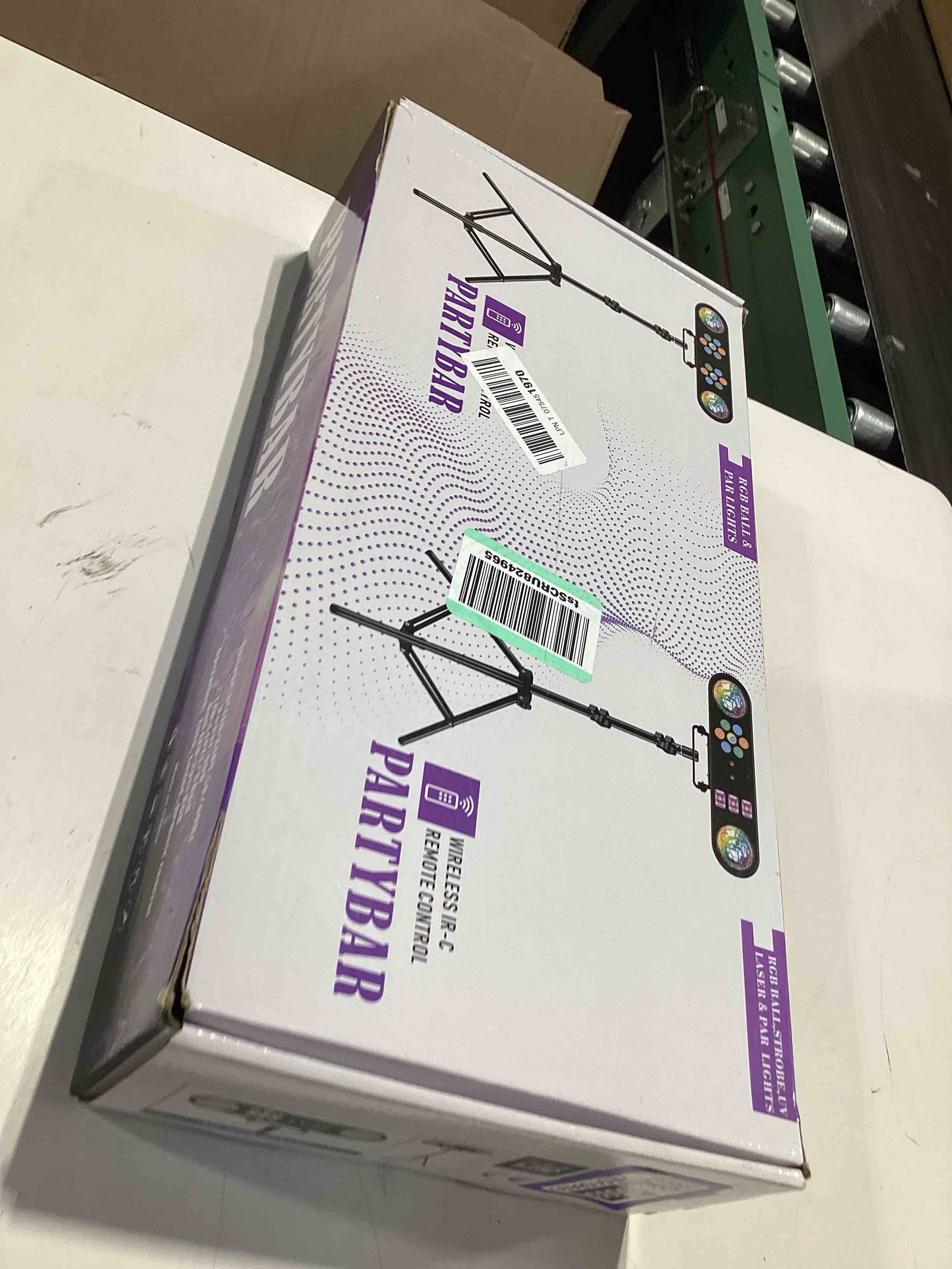 Condition photo showing As Is for dj light with stand,party lights dj disco light sound activated,5 in 1 party light package with rotating ball,strobe,uv,colorful led par lighting and pattern for gig band wedding event show 5-in-1 dj lights with stand