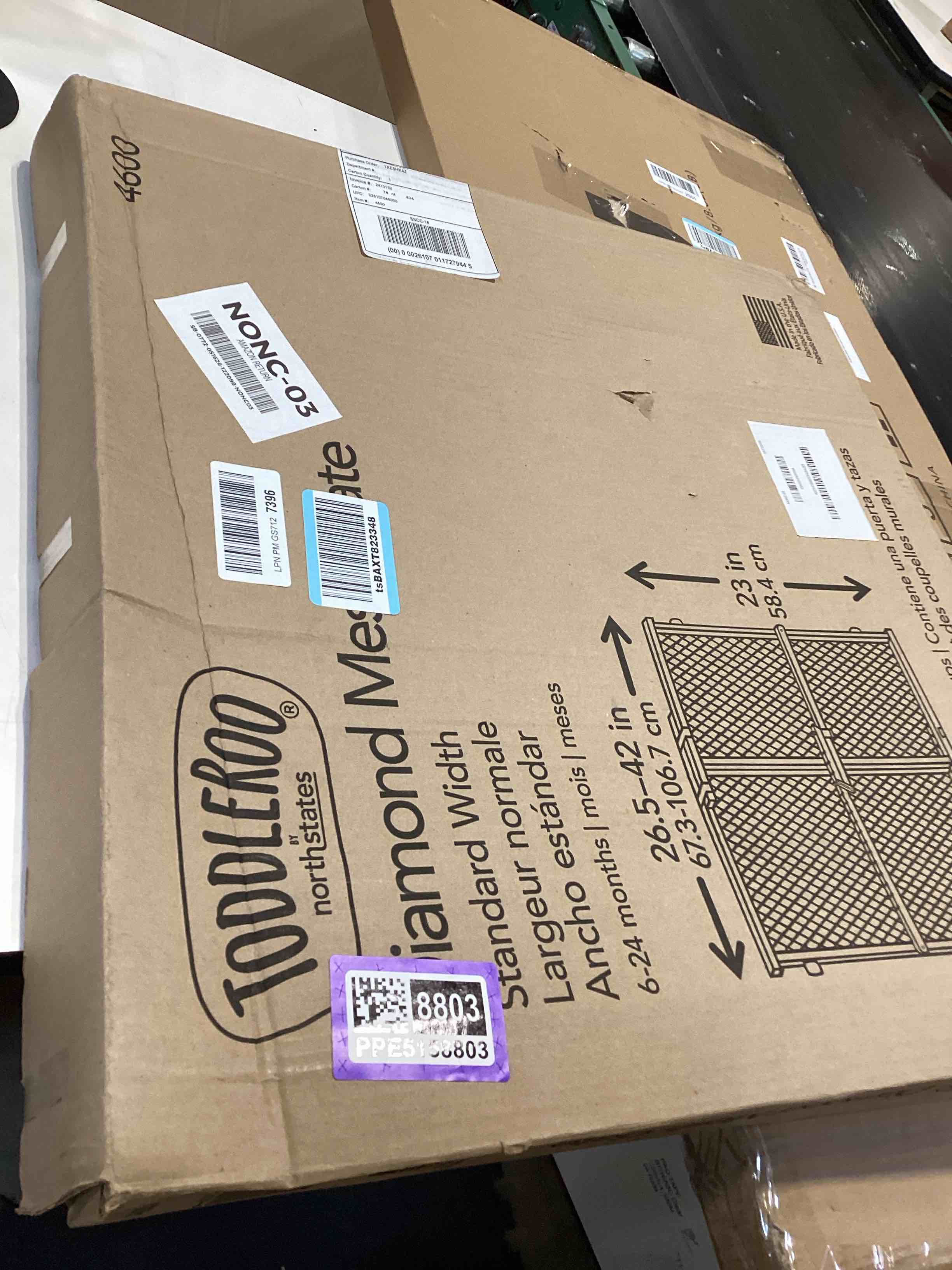 Condition photo showing Good Condition for toddleroo by north states - diamond mesh wooden baby gate: pressure mounted baby gate for doorways - adjustable 26.5 to 42 inches wide - 23 inches tall