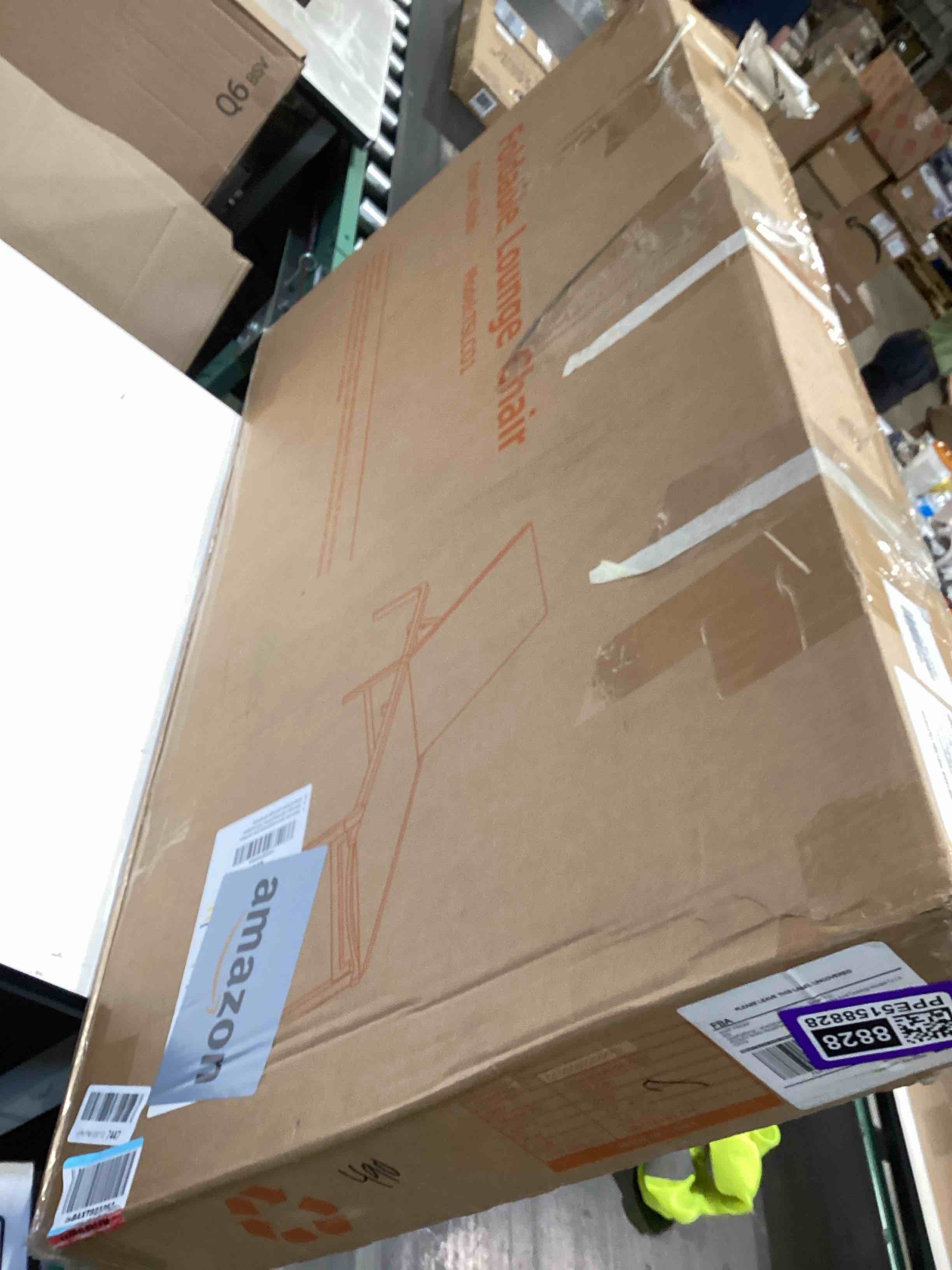 Condition photo showing Good Condition for onbrill aluminum chaise lounge chair outdoor, foldable & assembly free outdoor lounge chair with 5 position adjustable backrest, patio pool lounge chairs for outside poolside beach lawn, 1pc, khaki
