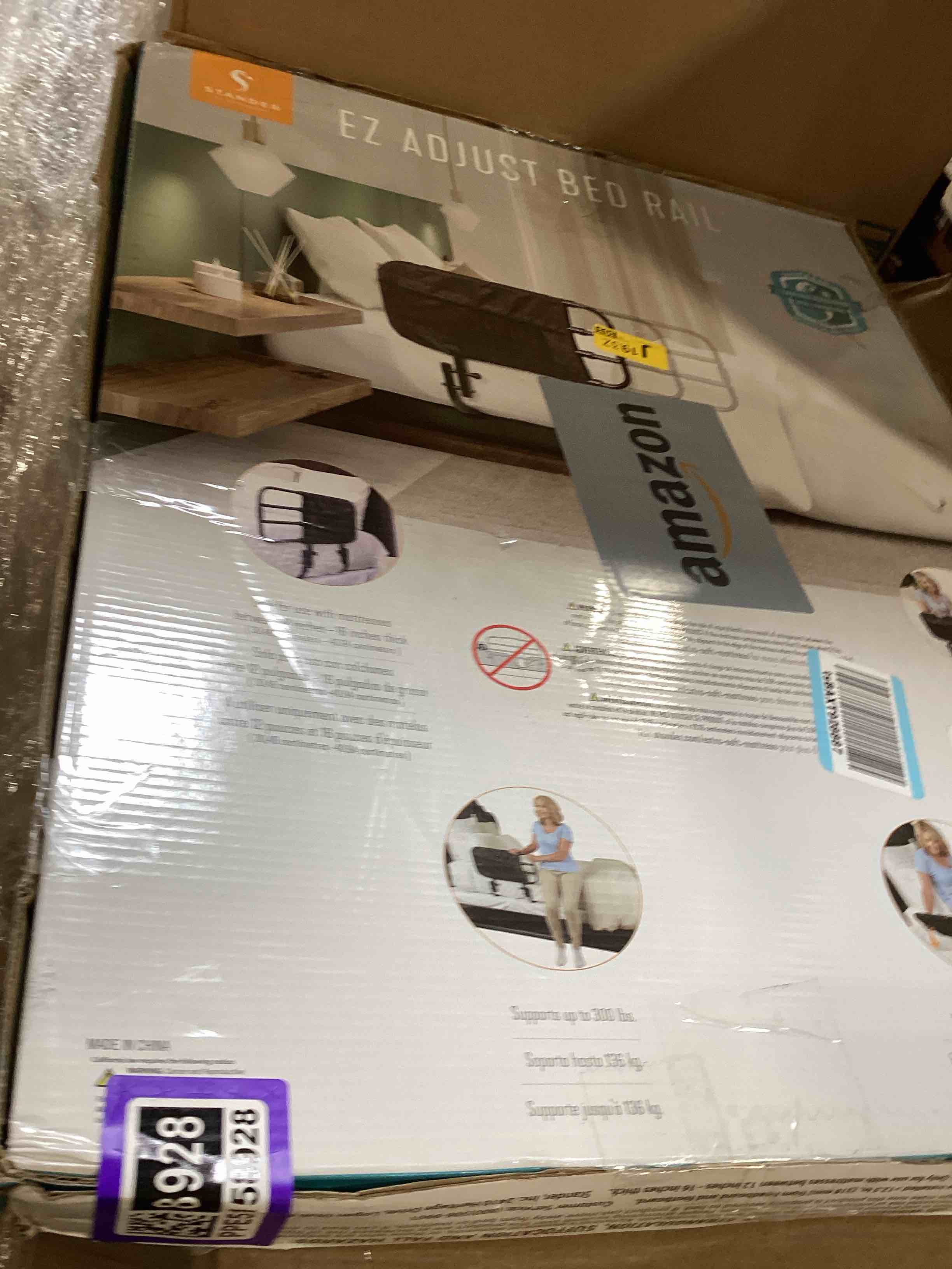 Condition photo showing Good Condition for stander ez adjust bed rail, adjustable senior bedrail and safety assist railing for elderly adults with organizer pouch, astm safety approved guard-rail, black