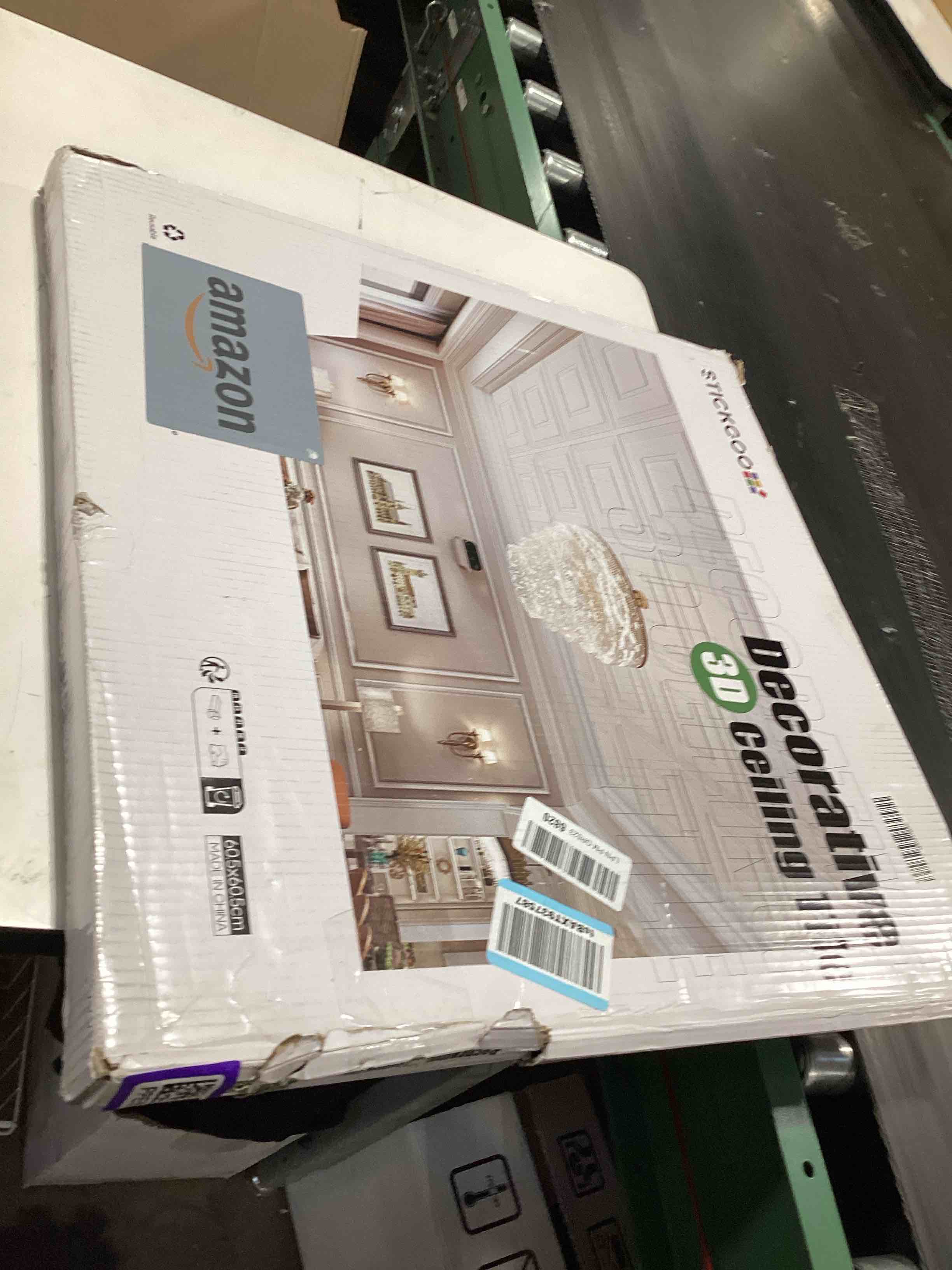 Condition photo showing Good Condition for stickgoo glue up ceiling tiles, 24x24 inch pvc decorative drop ceiling tile antique copper 48 sq. ft, pack of 12 tiles 24"x24" antique copper