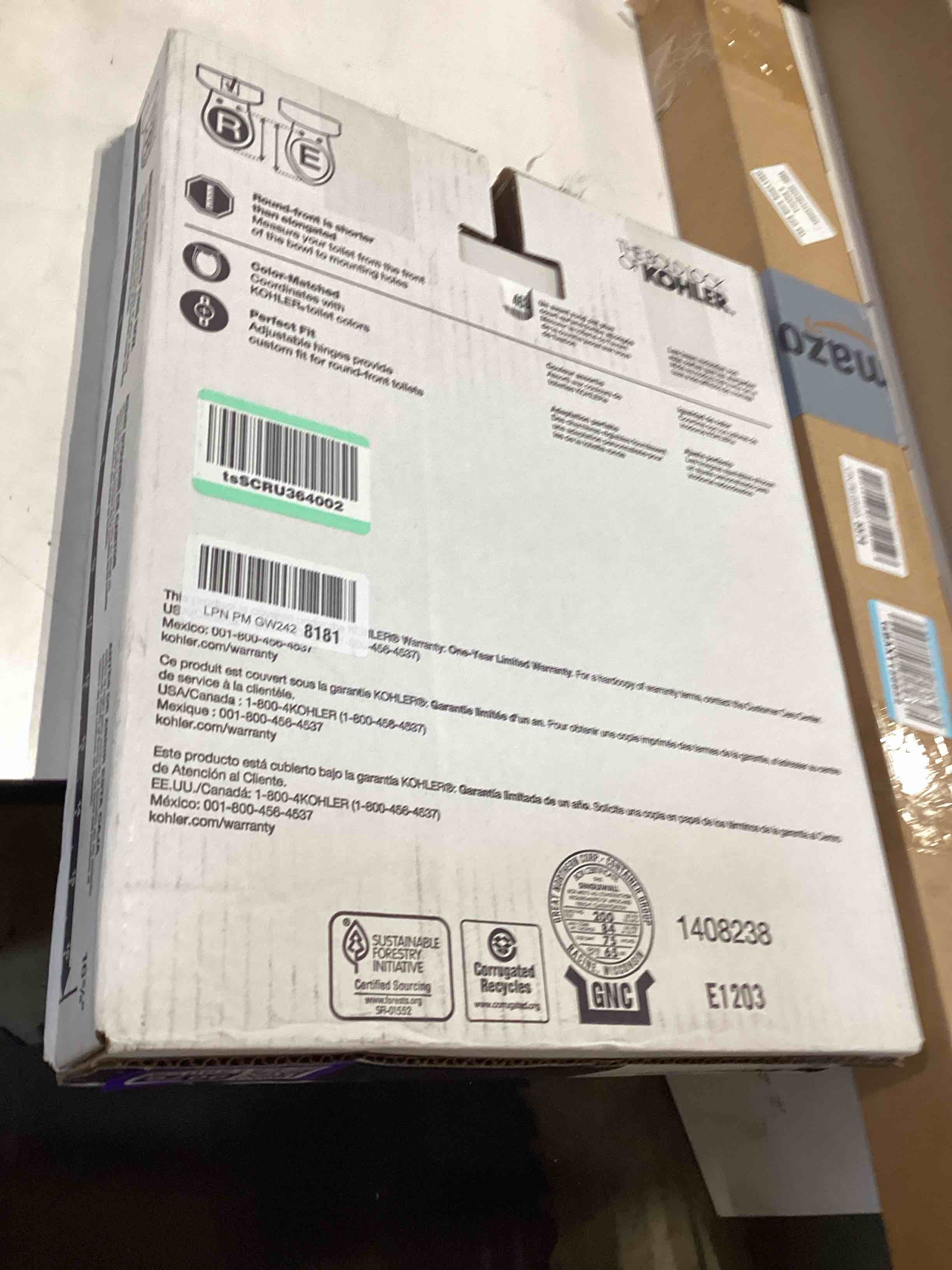 Condition photo showing Good Condition for kohler 4639-rl-0 cachet readylatch round toilet seat soft close, white white round ready latch