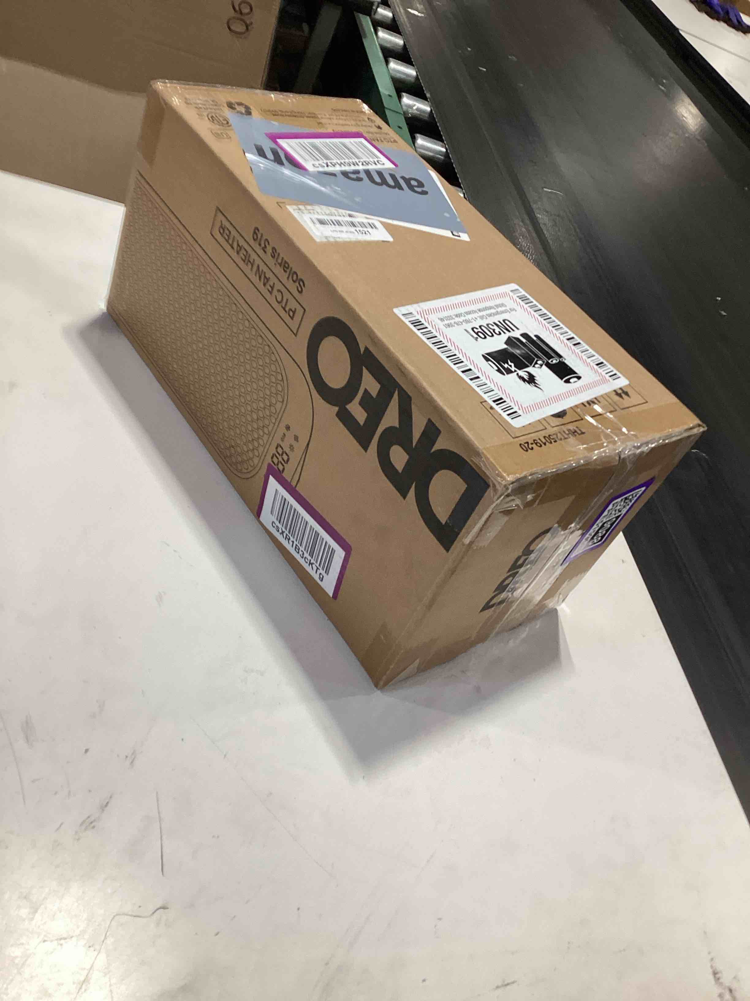 Condition photo showing As Is for dreo quiet space heater, 1500w portable heaters for indoor use with remote, 70° oscillation, fast and safety electric ptc ceramic for desk office bedroom, 12h timer silver heaters