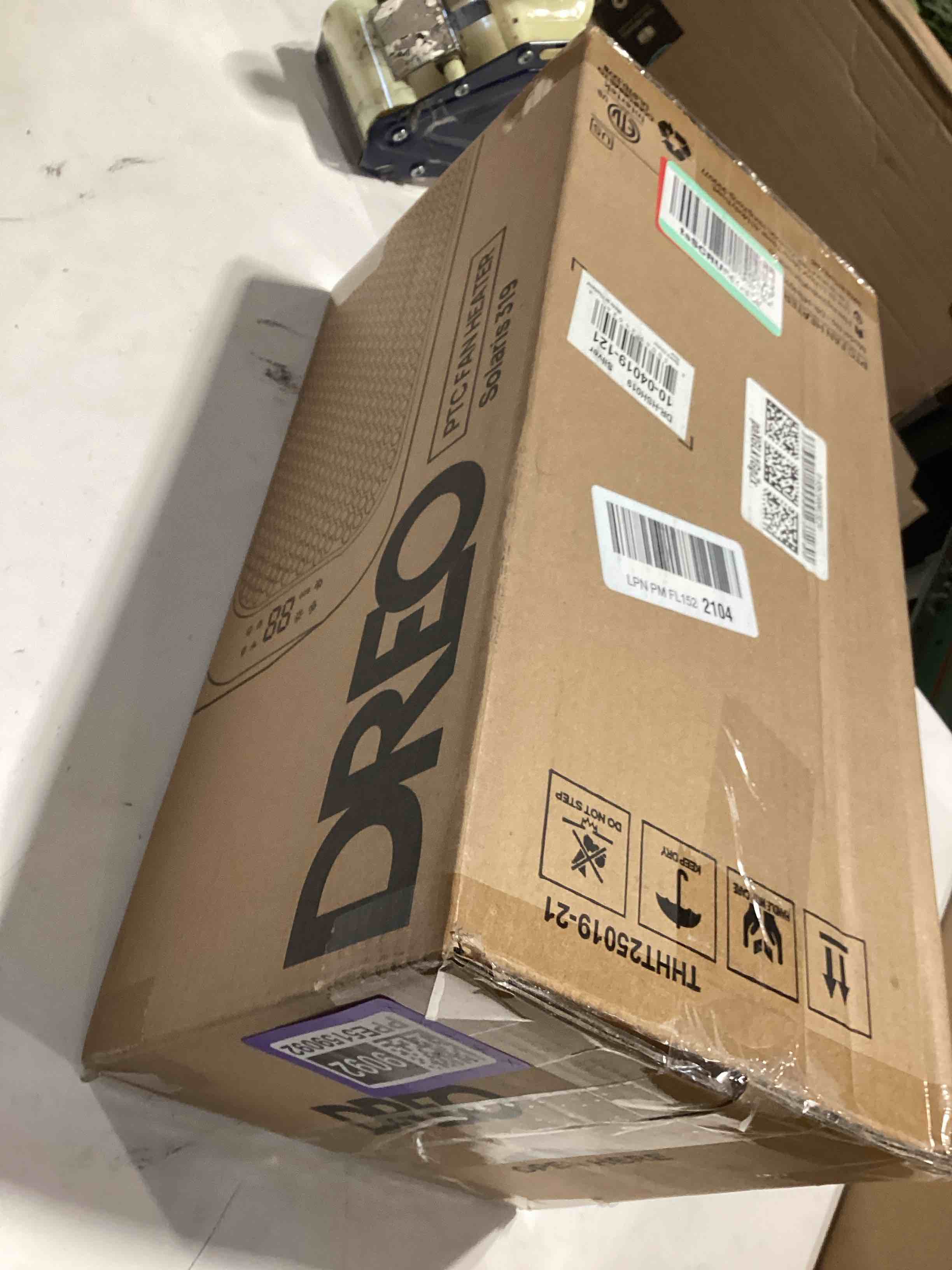 Condition photo showing Good Condition for not tested…dreo quiet space heater, 1500w portable heaters for indoor use with remote, 70° oscillation, fast and safety electric ptc ceramic for desk office bedroom, 12h timer silver heaters